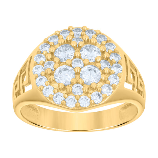 10K Yellow Gold Mens Cubic-Zirconia Fashion Ring