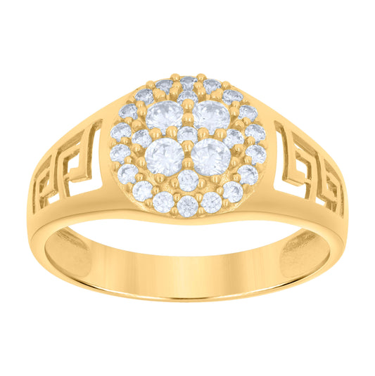 10K Yellow Gold Mens Cubic-Zirconia Fashion Ring