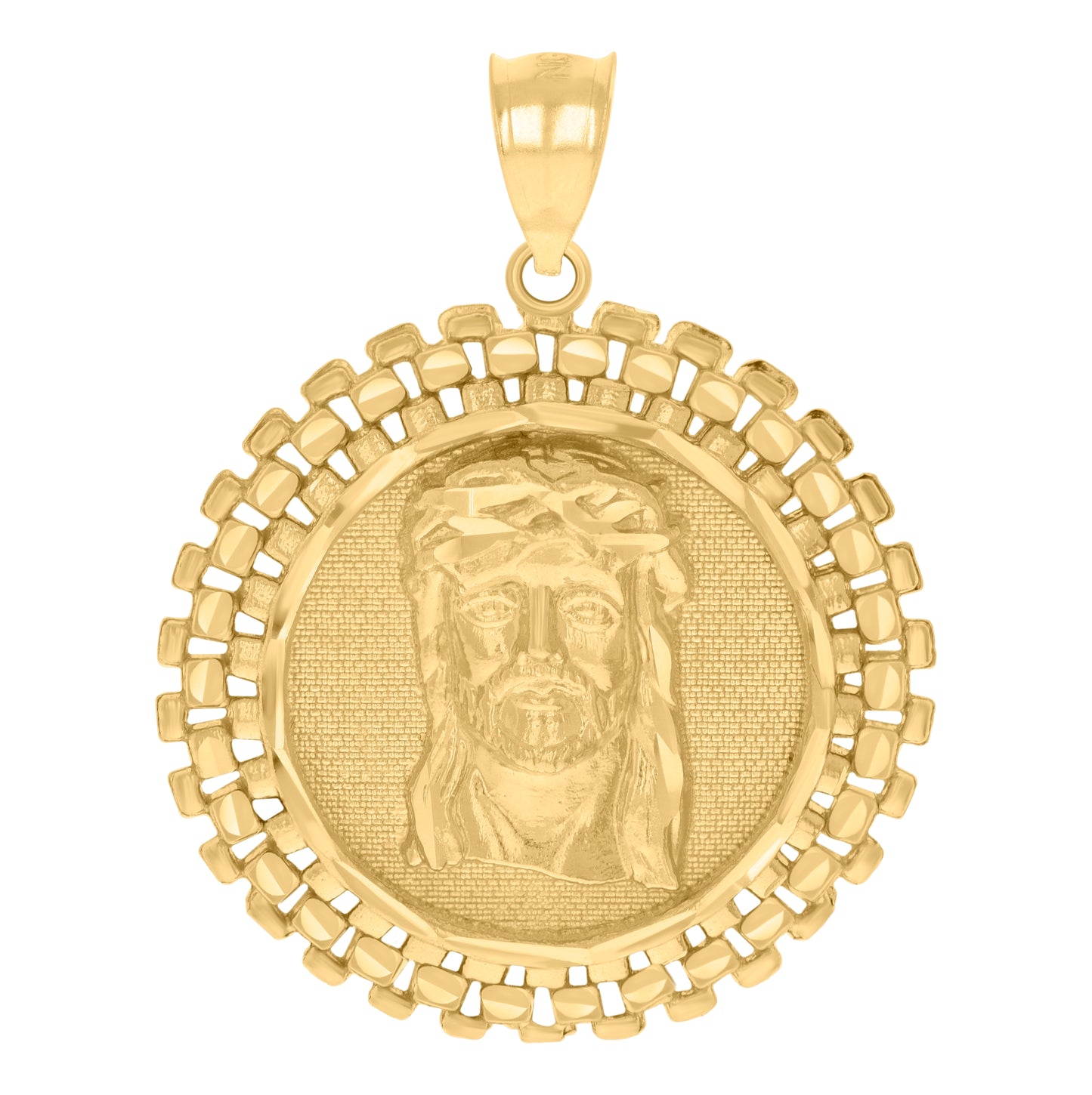 10K Yellow Gold Mens Jesus Religious Charm Pendant
