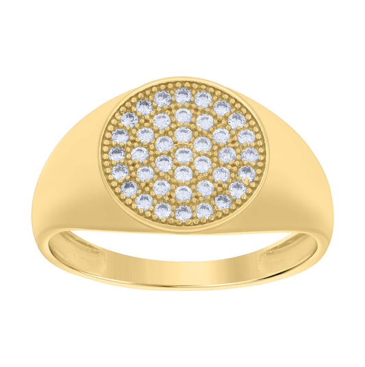 10K Yellow Gold Mens Cubic-Zirconia Fashion Ring