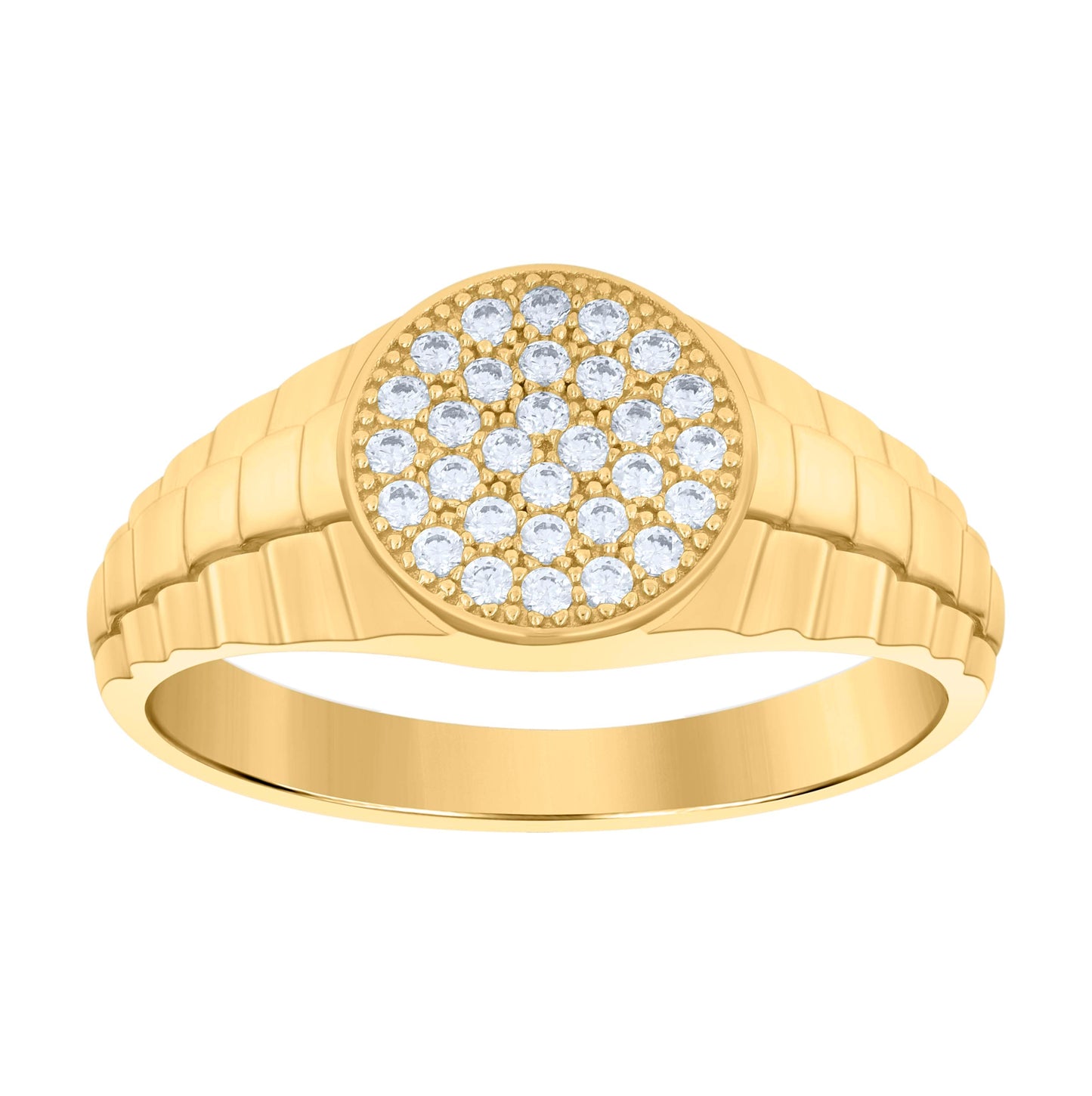 10K Yellow Gold Mens Cubic-Zirconia Fashion Ring