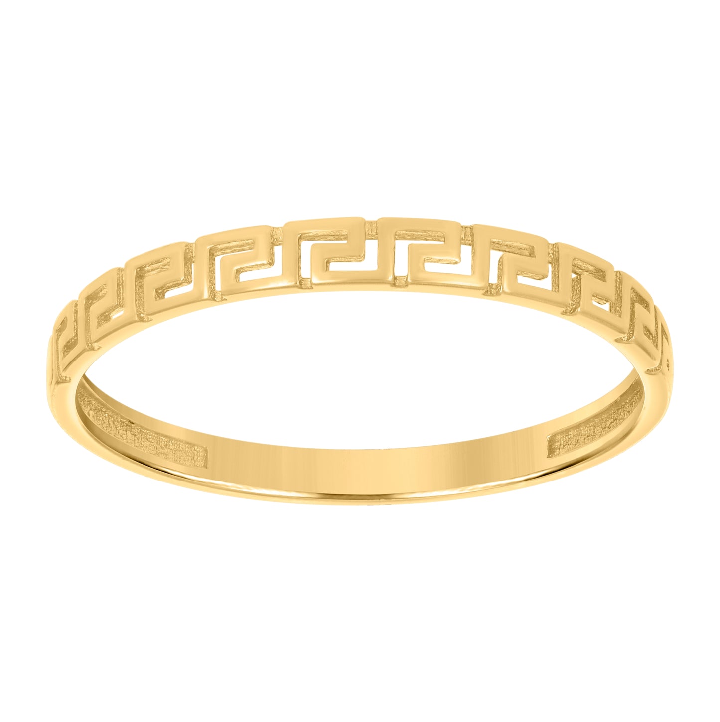14K Yellow Gold Womens Greek Key Fashion Ring
