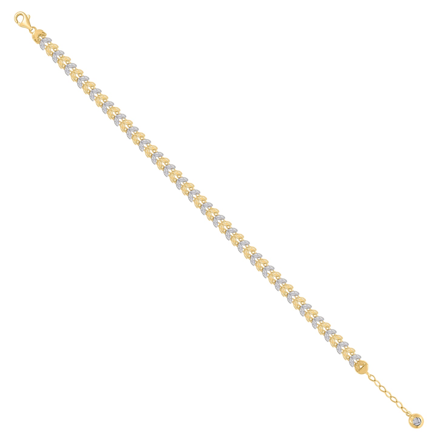 10K Two-tone Gold Womens Cubic-Zirconia Fashion Link Bracelet Size 8 Inches