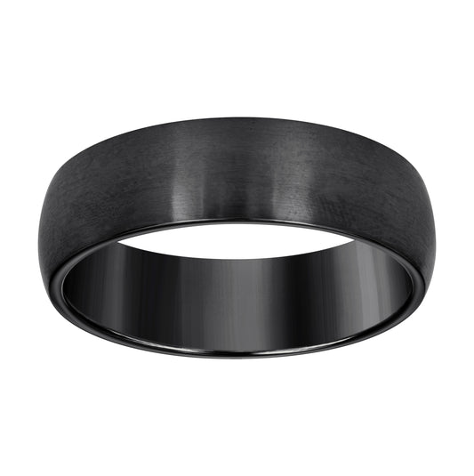 Stainless Steel Black-tone Mens Comfort-Fit Bridal Anniversary Engagement Wedding Band 7mm