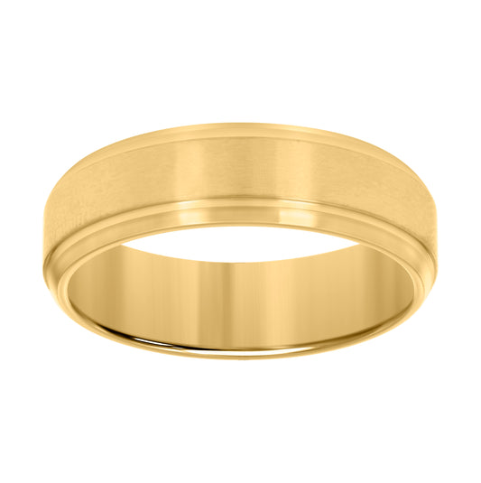 Stainless Steel Yellow-tone Men's Comfort-Fit Bridal Anniversary Engagement Wedding Band 7mm
