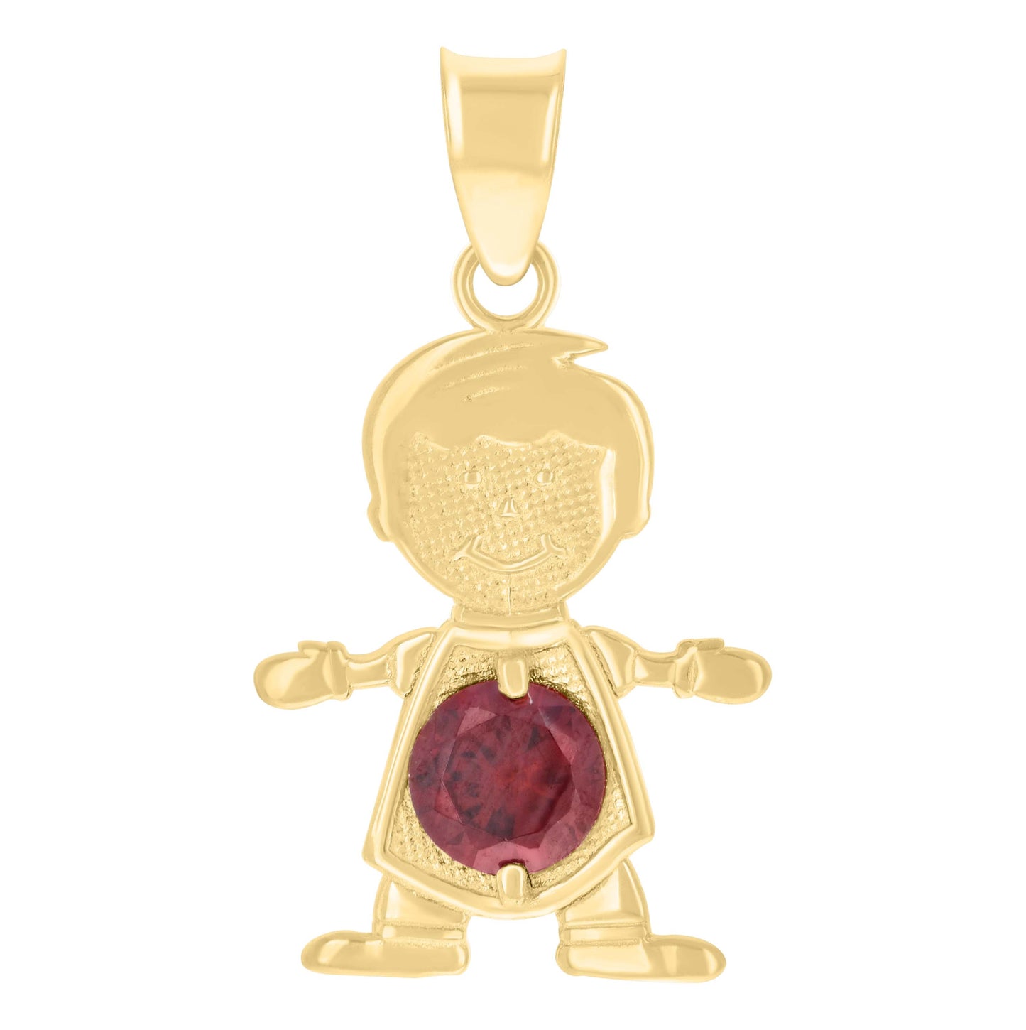 10K Yellow Gold Mens Blue Cubic-Zirconia Boy September Birthstone Charm Pendant