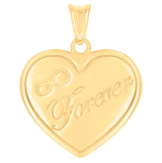 10K Yellow Gold Womens Forever Infinity Heart Charm Pendant