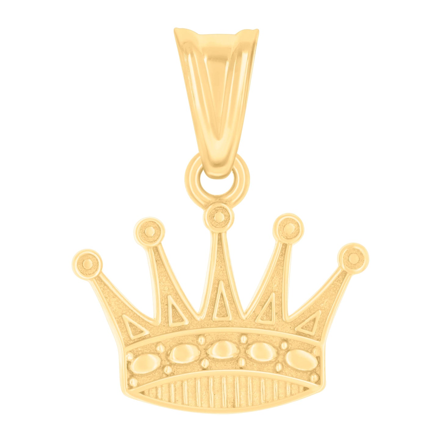 10K Yellow Gold Womens Crown Fashion Charm Pendant
