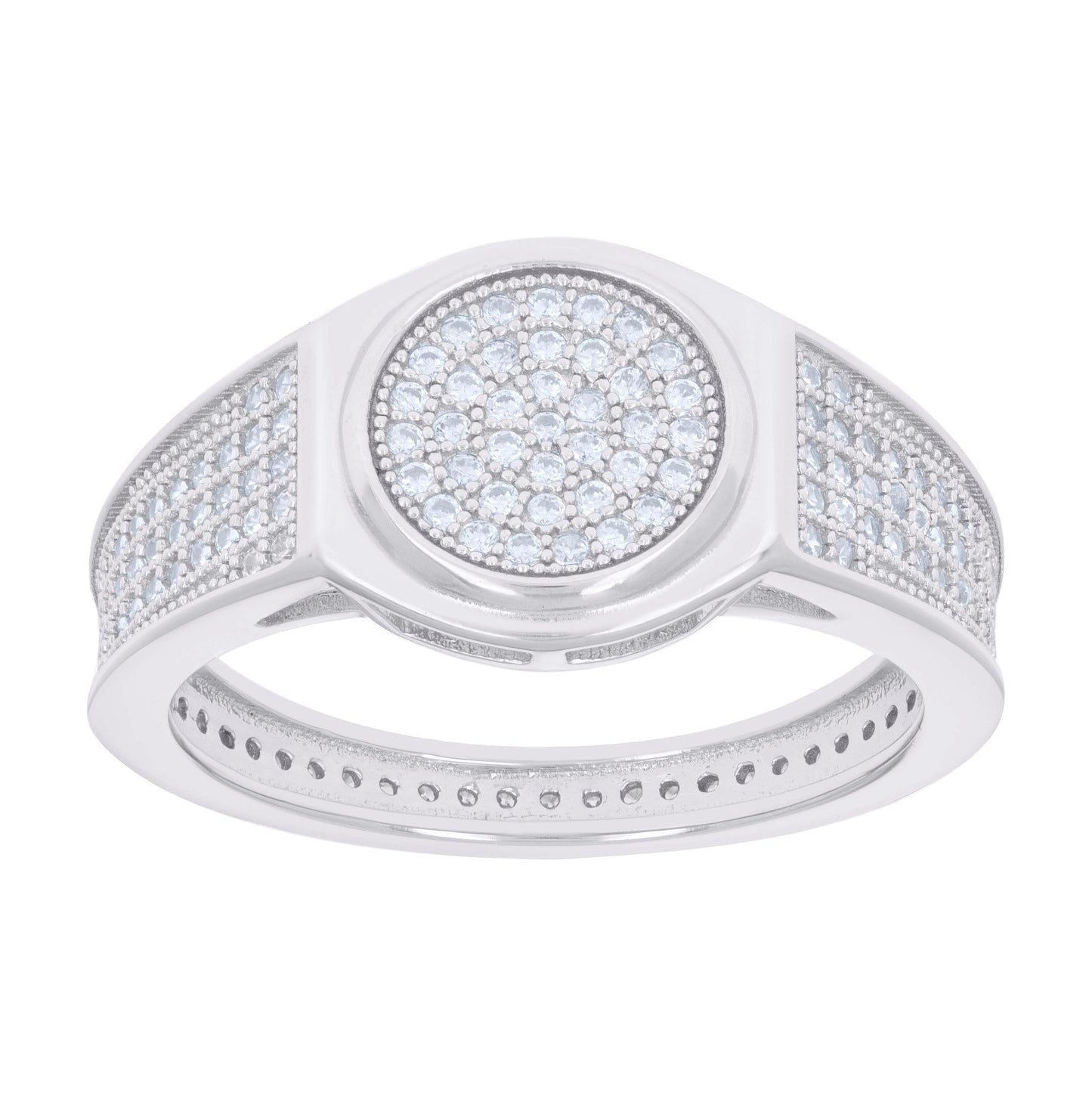 Sterling Silver Men's Cubic-Zirconia Fashion Bridal Anniversary Wedding Engagement Band Ring