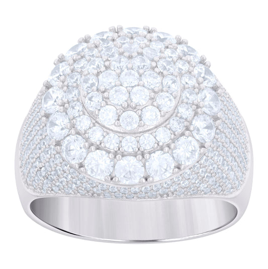 Sterling Silver Men's Cubic-Zirconia Fashion Bridal Anniversary Wedding Engagement Band Ring