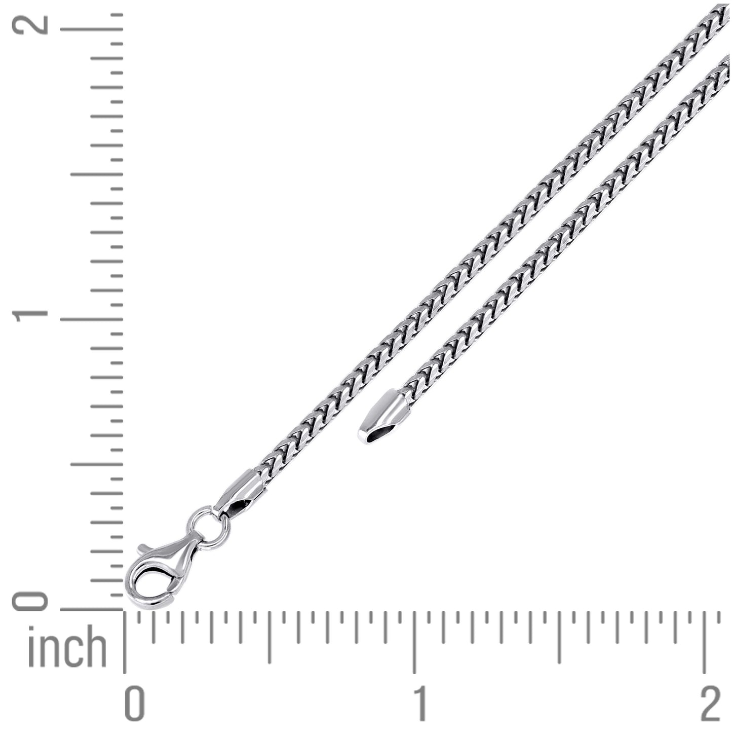 Sterling Silver Or Rhodium Plated Solid Franco Chain