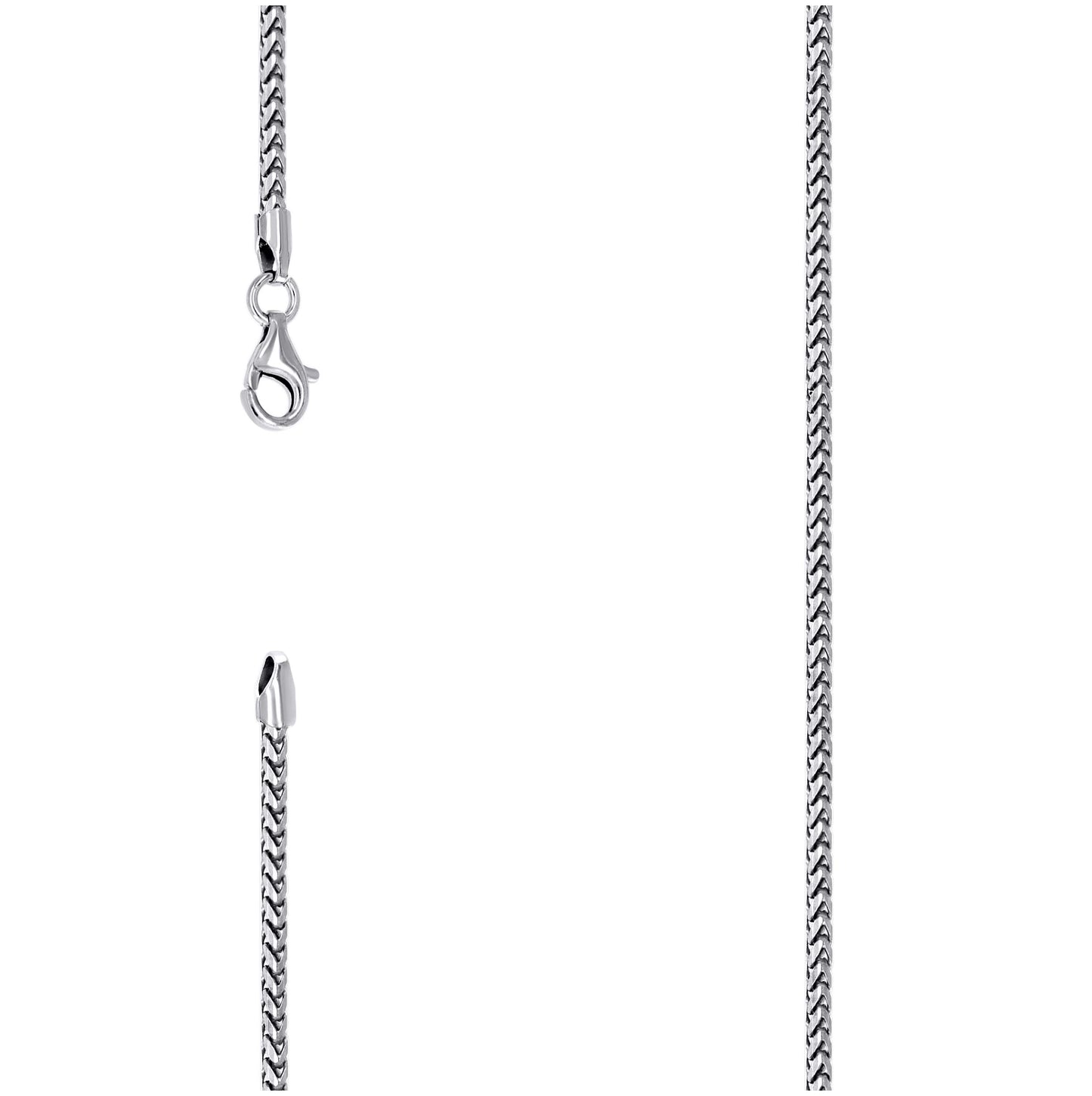 Sterling Silver Or Rhodium Plated Solid Franco Chain