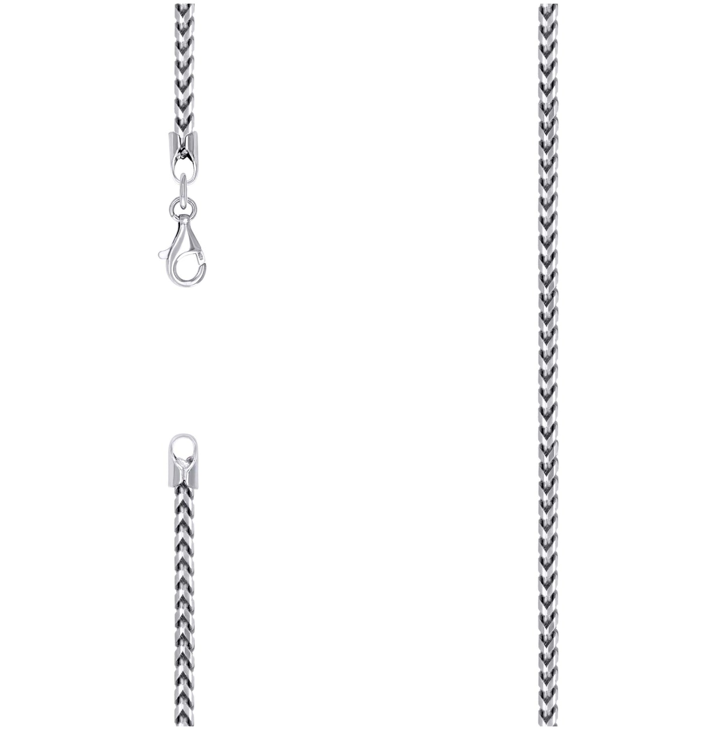 Sterling Silver Or Rhodium Plated Solid Franco Chain