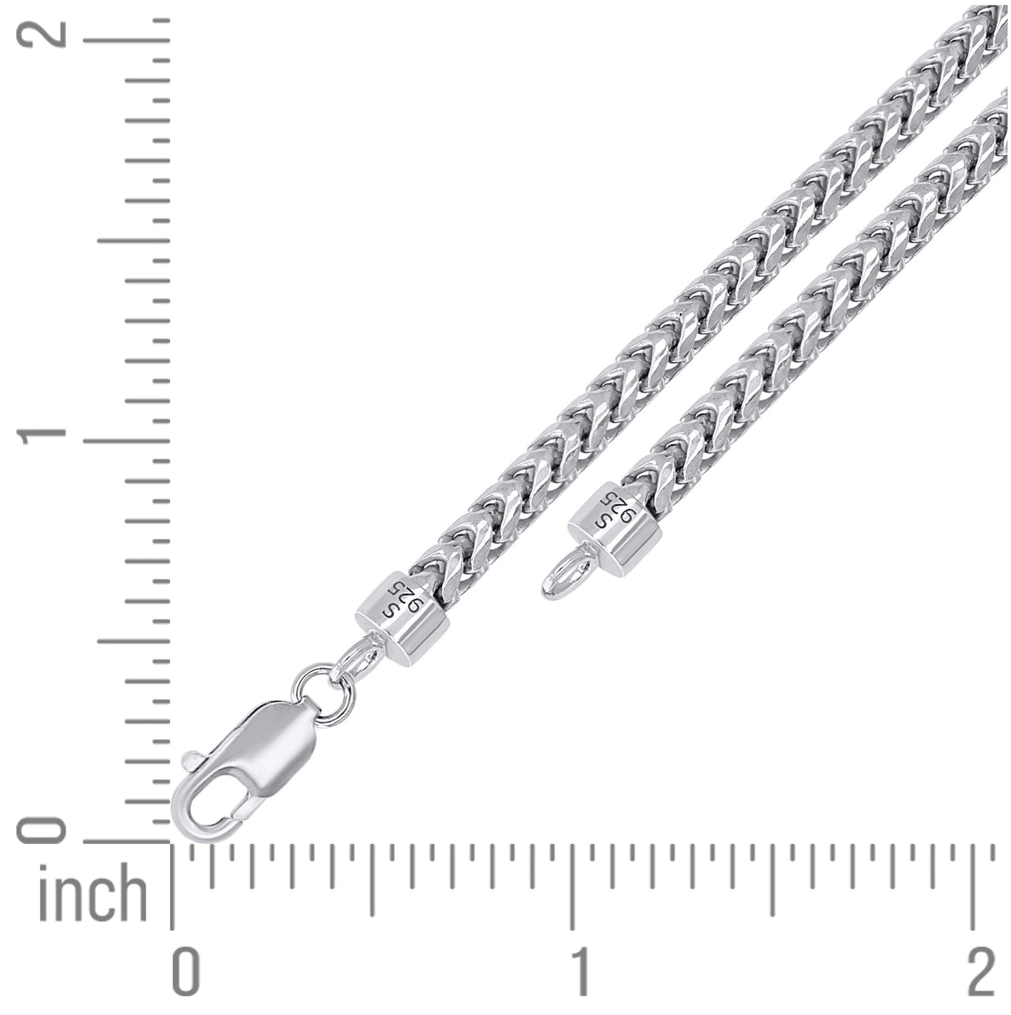 Sterling Silver Or Rhodium Plated Solid Franco Chain