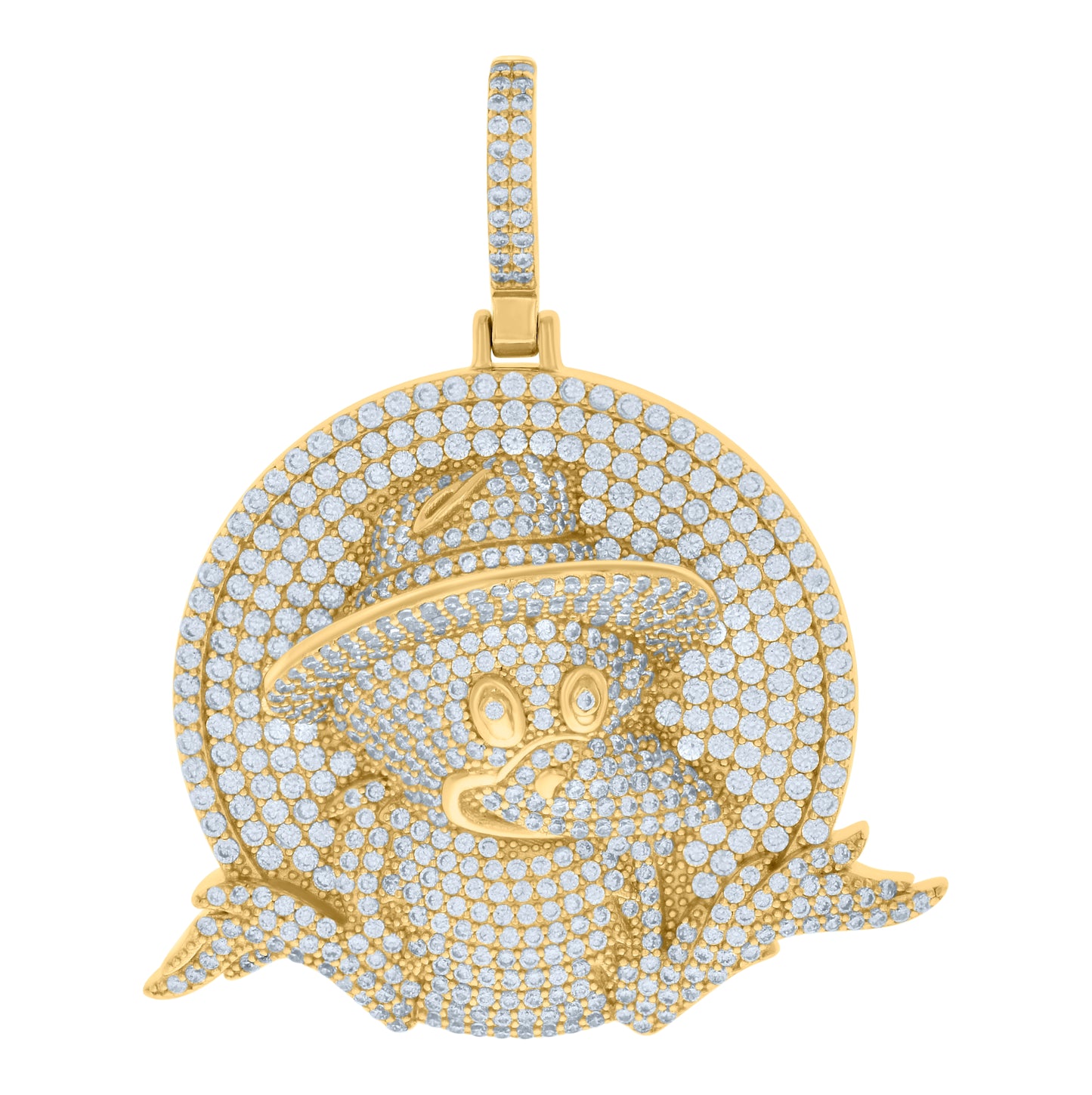 Sterling Silver Mens Cubic-Zirconia Fashion Charm Pendant