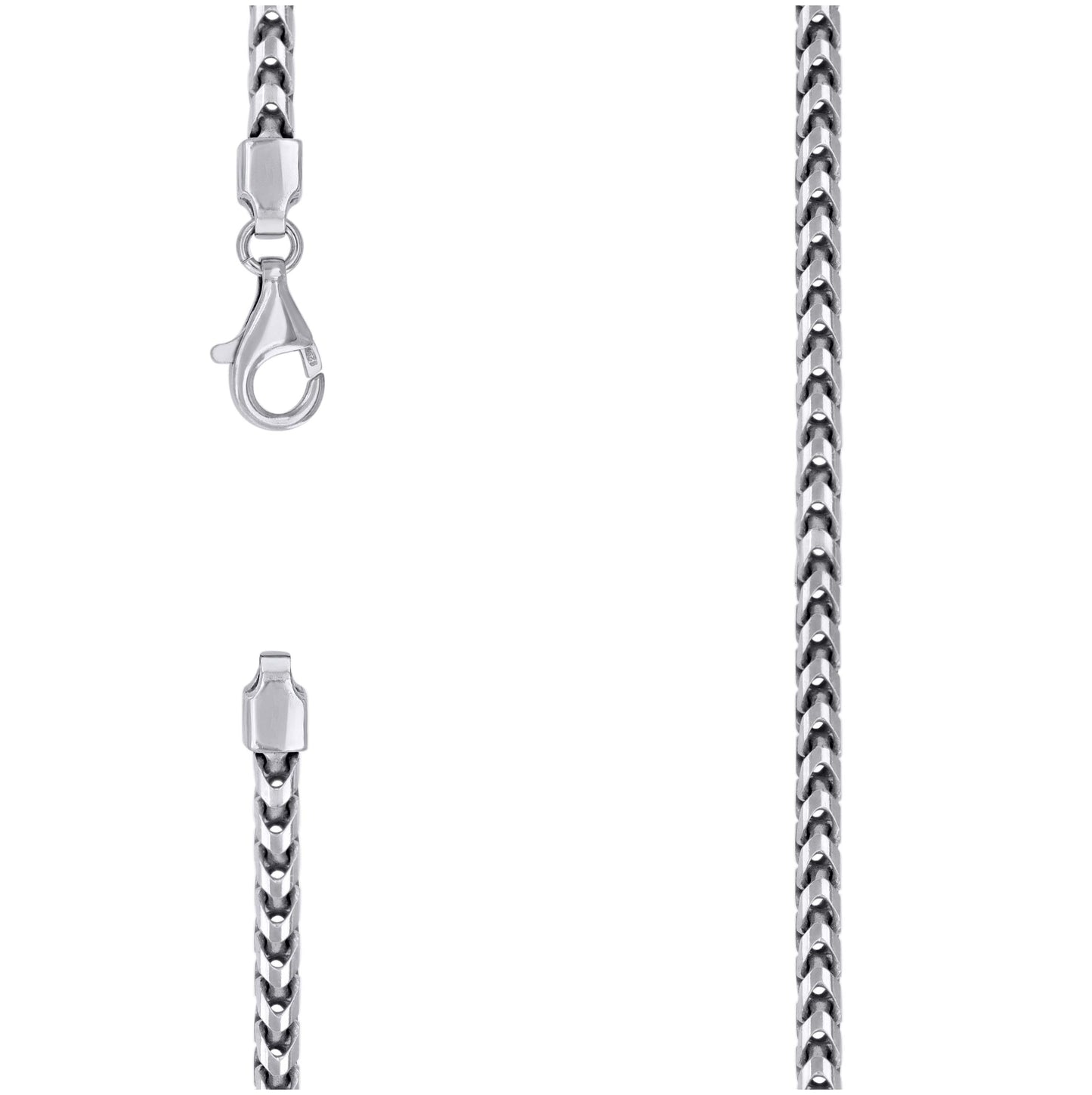 Sterling Silver Or Rhodium Plated Solid Franco Chain