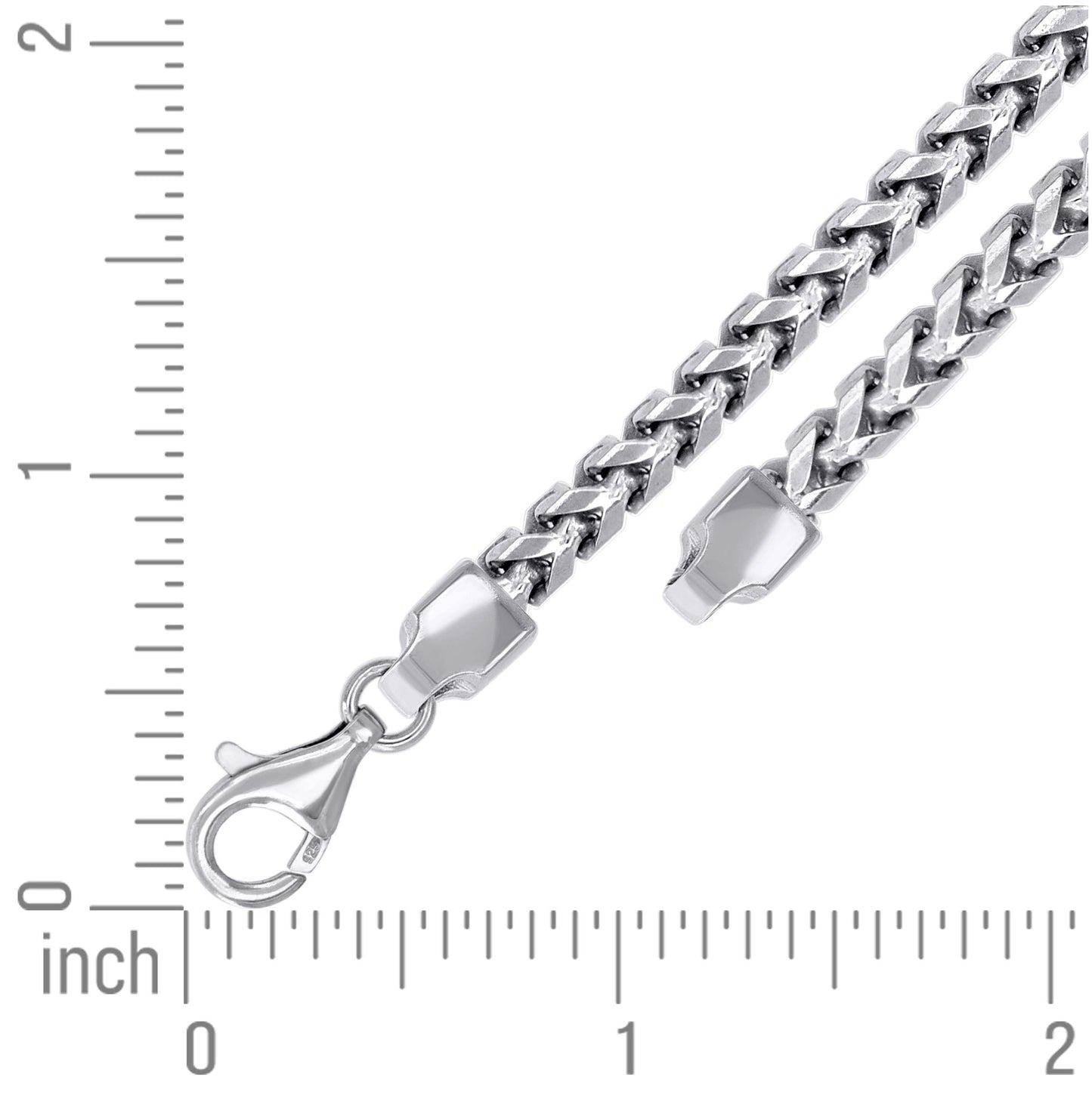 Sterling Silver Or Rhodium Plated Solid Franco Chain