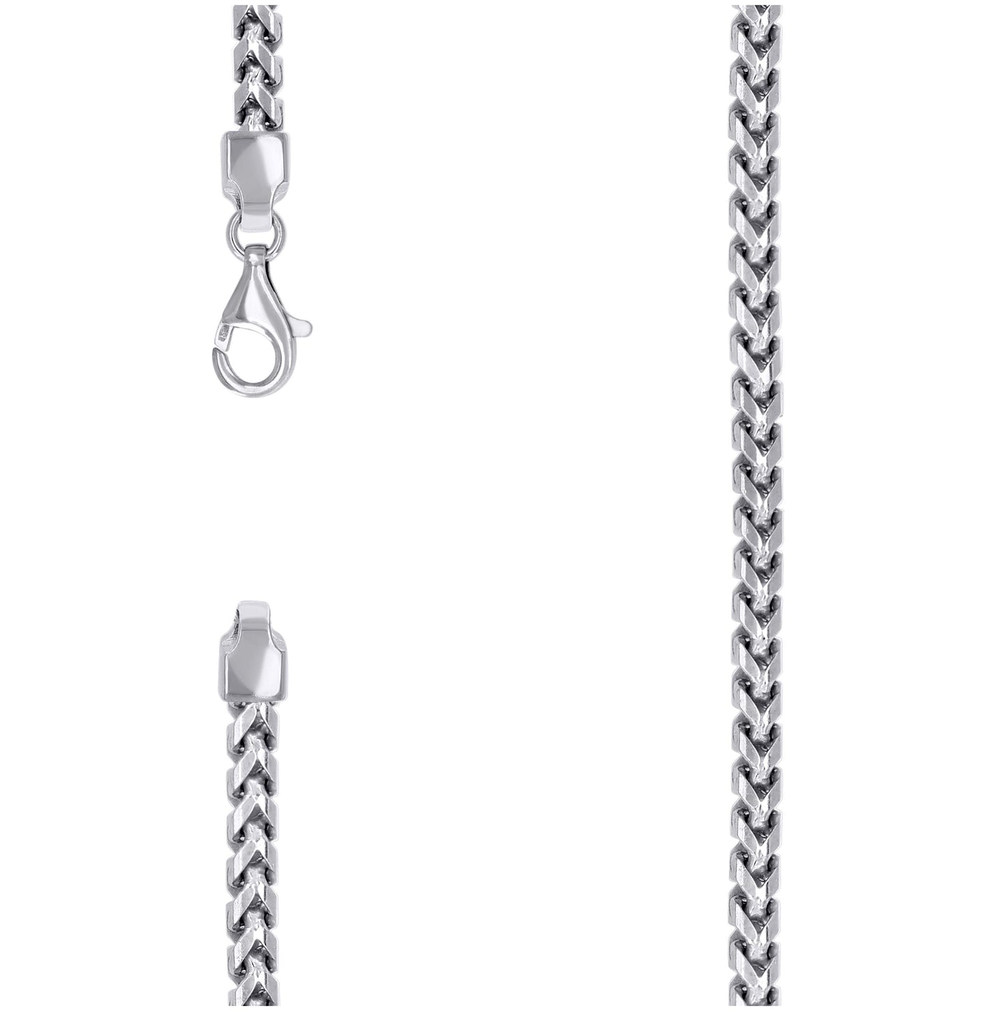 Sterling Silver Or Rhodium Plated Solid Franco Chain