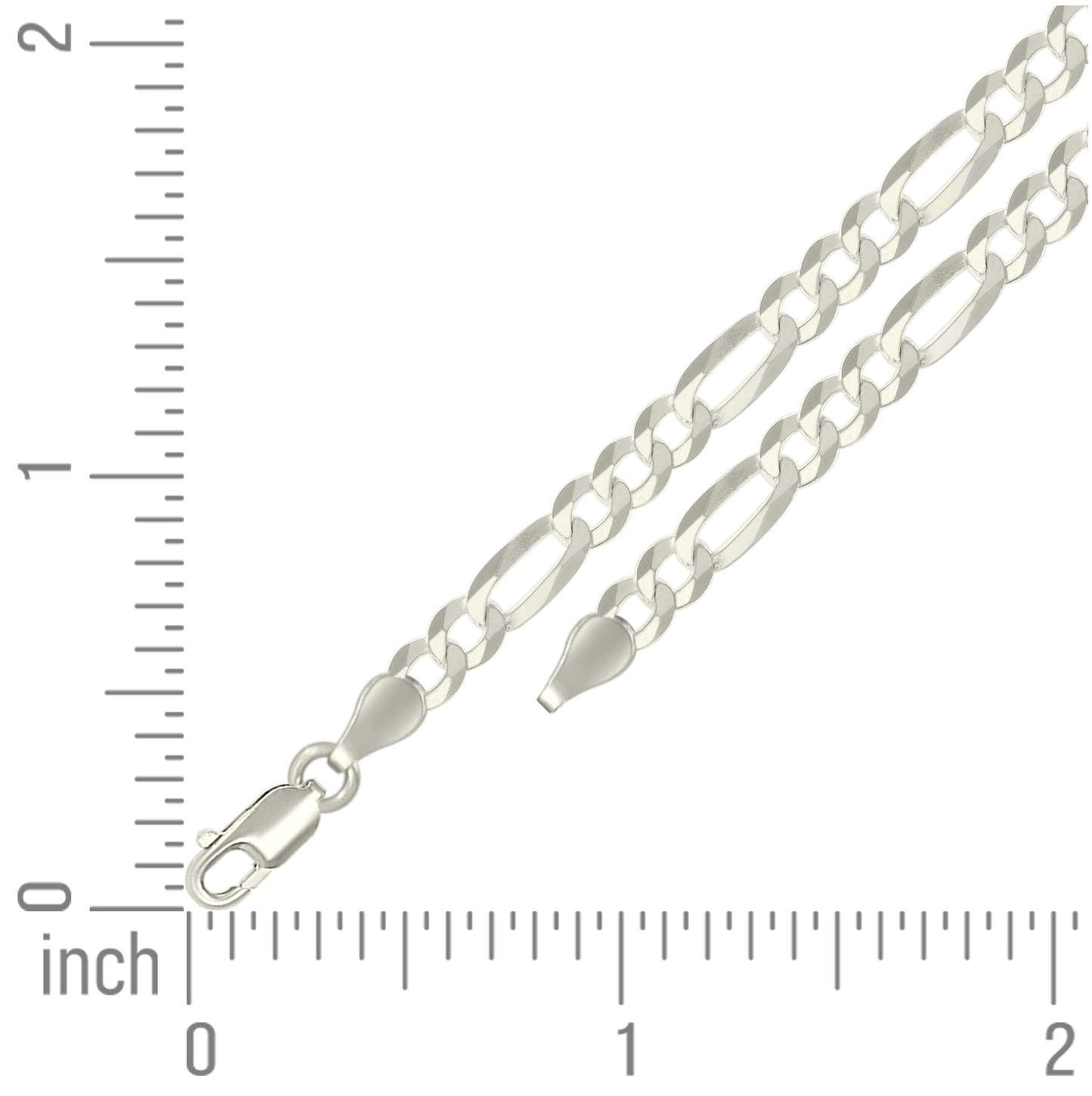Sterling Silver Super Flat Figaro Chain