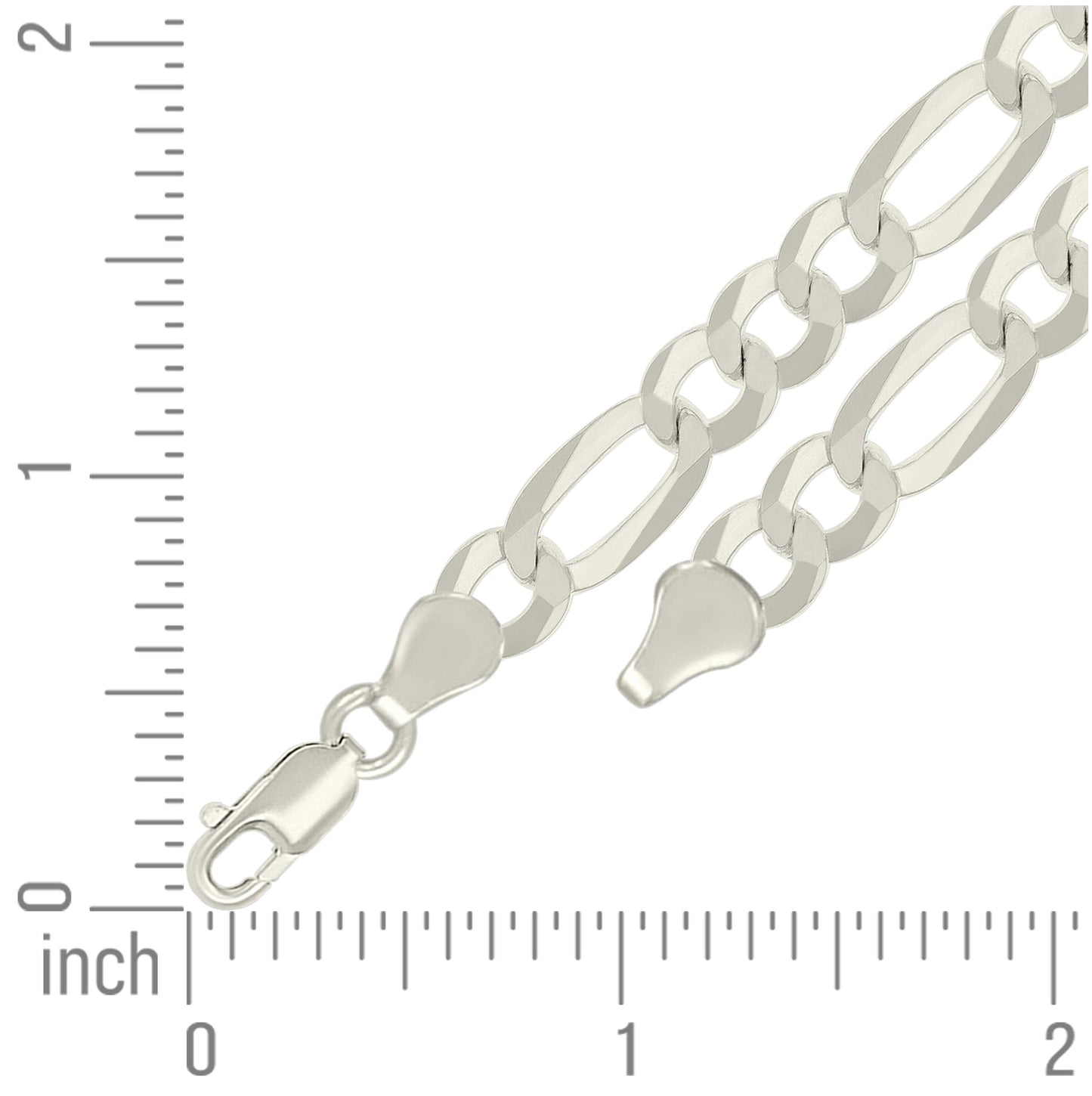 Sterling Silver Super Flat Figaro Chain