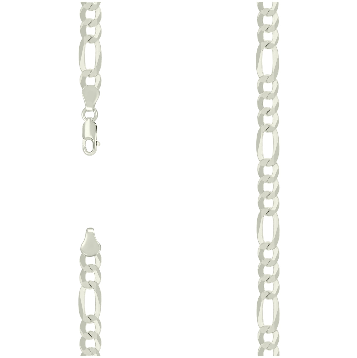 Sterling Silver Super Flat Figaro Chain