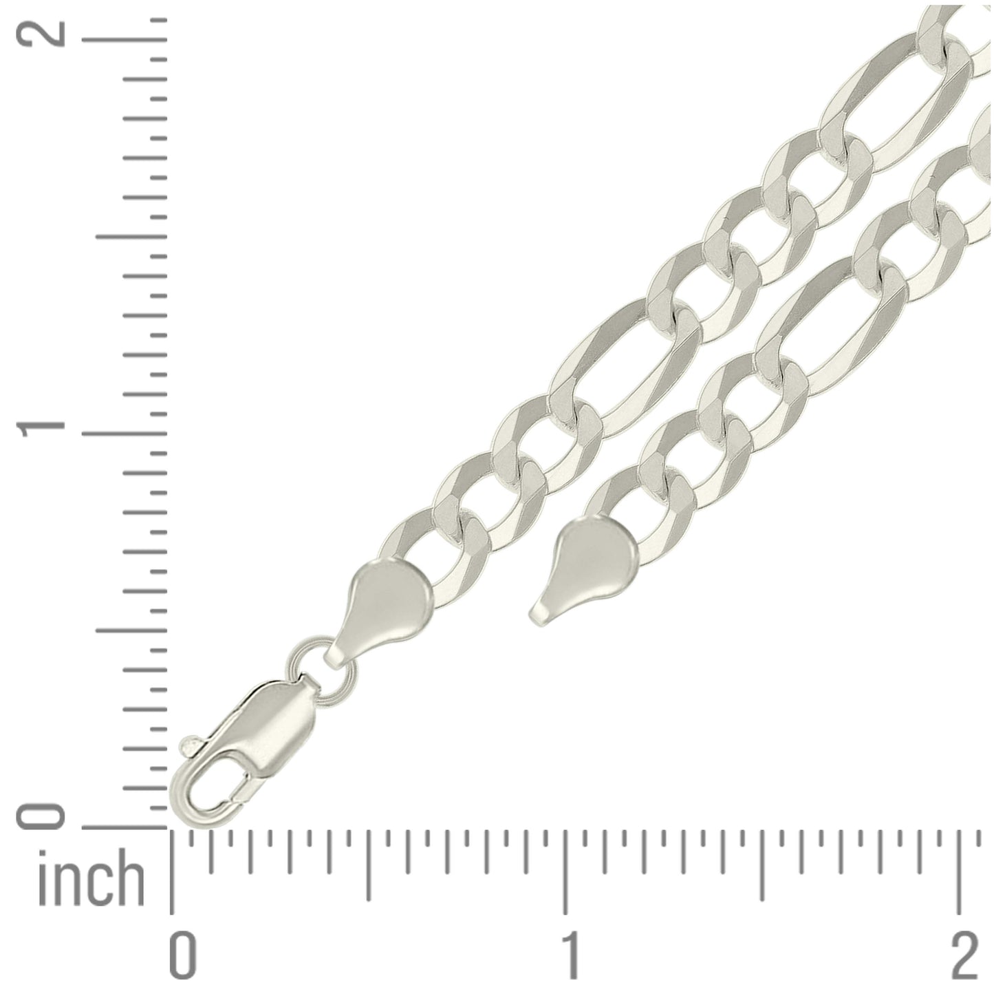 Sterling Silver Super Flat Figaro Chain