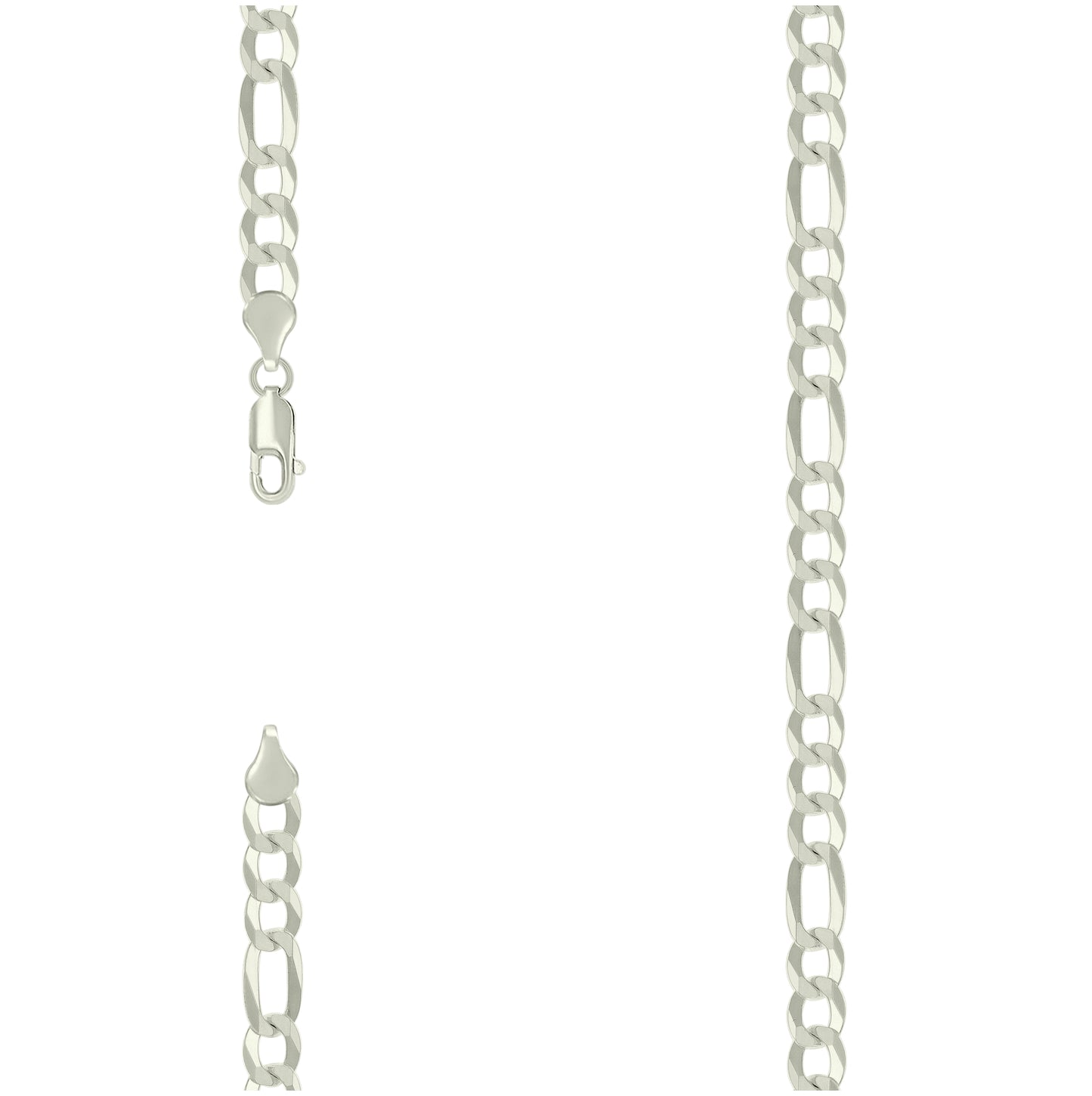 Sterling Silver Super Flat Figaro Chain