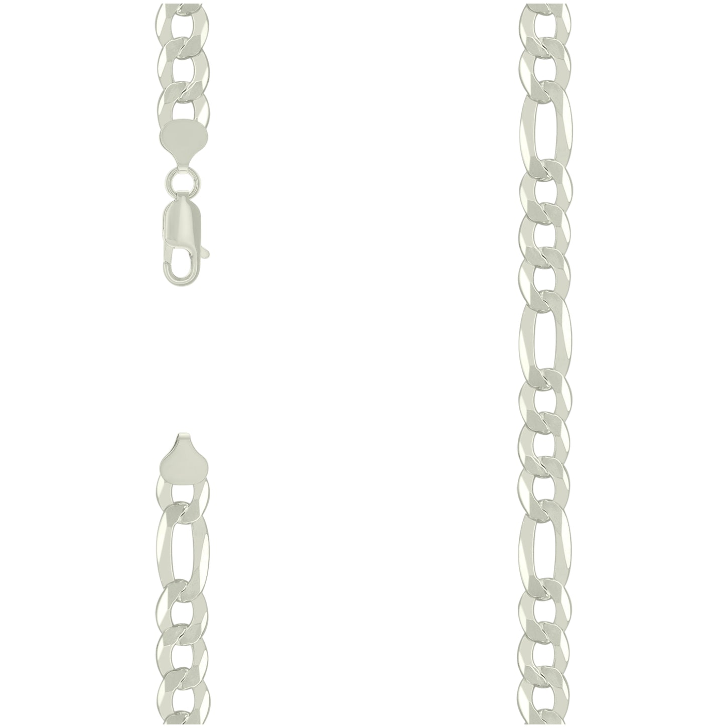 Sterling Silver Super Flat Figaro Chain