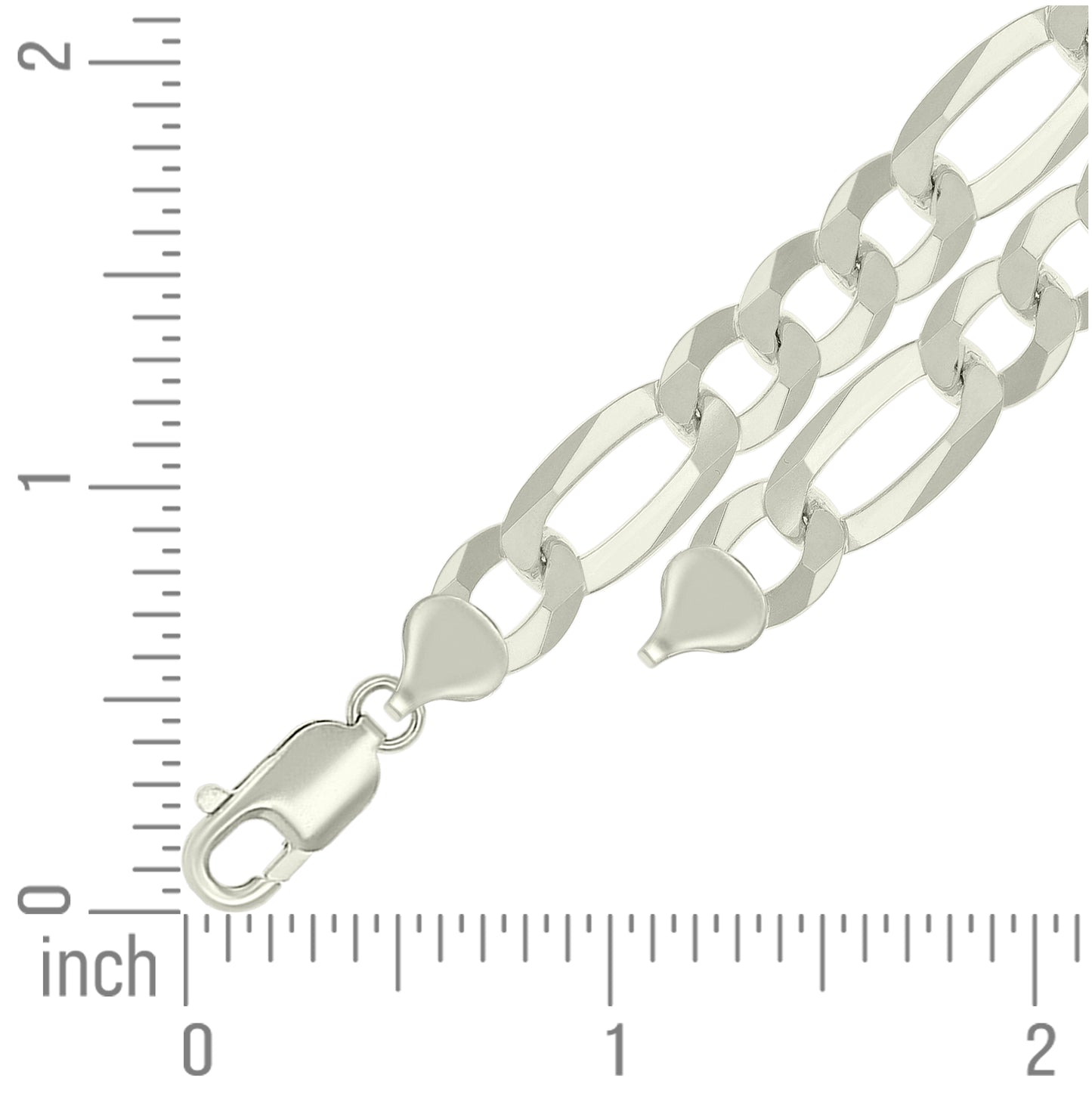 Sterling Silver Super Flat Figaro Chain
