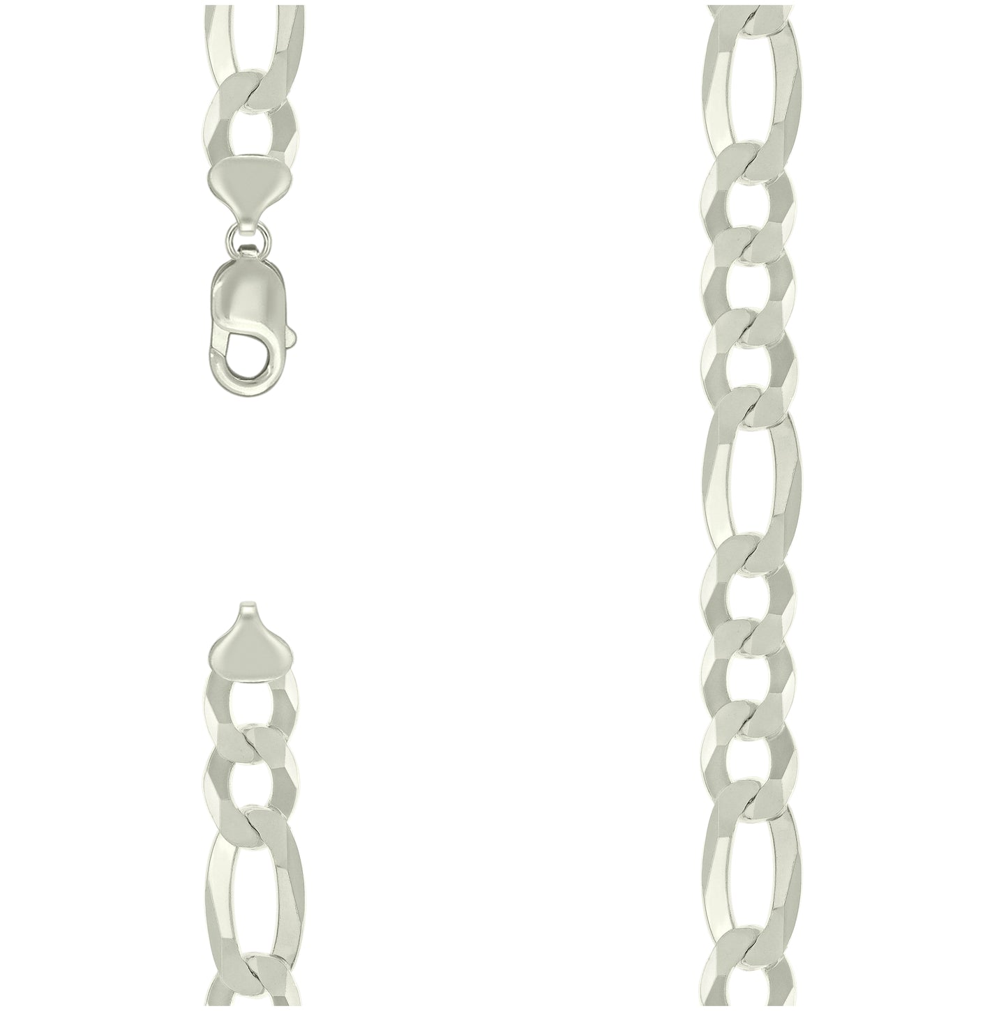 Sterling Silver Super Flat Figaro Chain