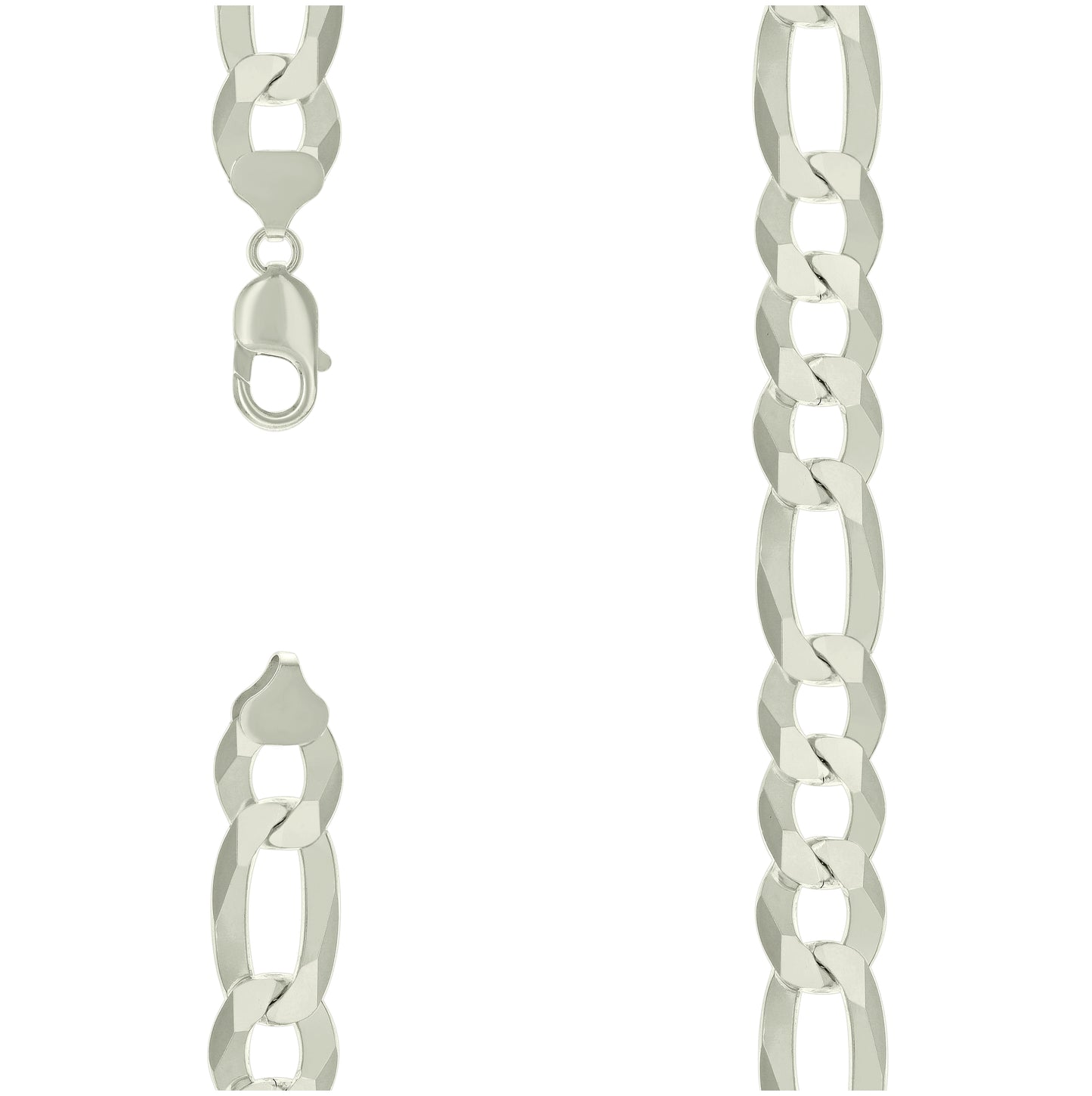 Sterling Silver Super Flat Figaro Chain