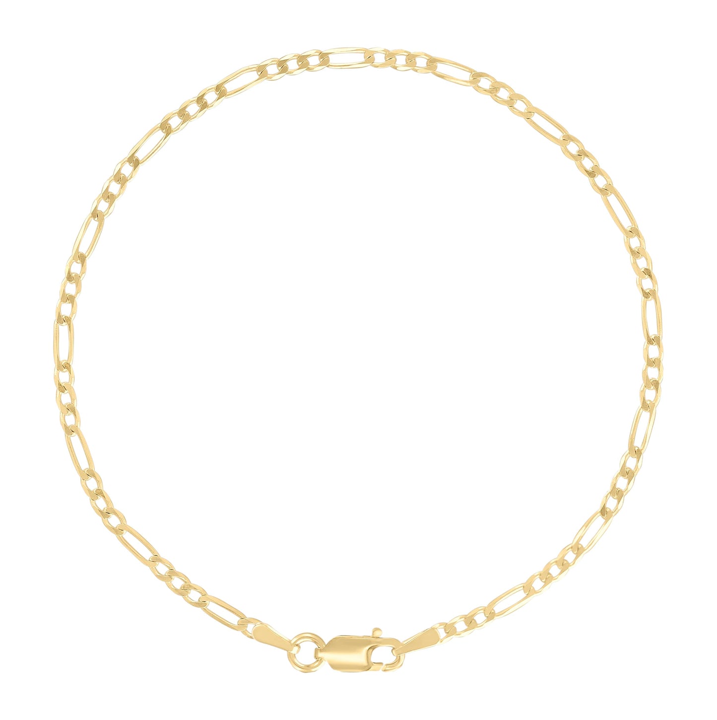Sterling Silver Yellow-Tone Super Flat Figaro Chain