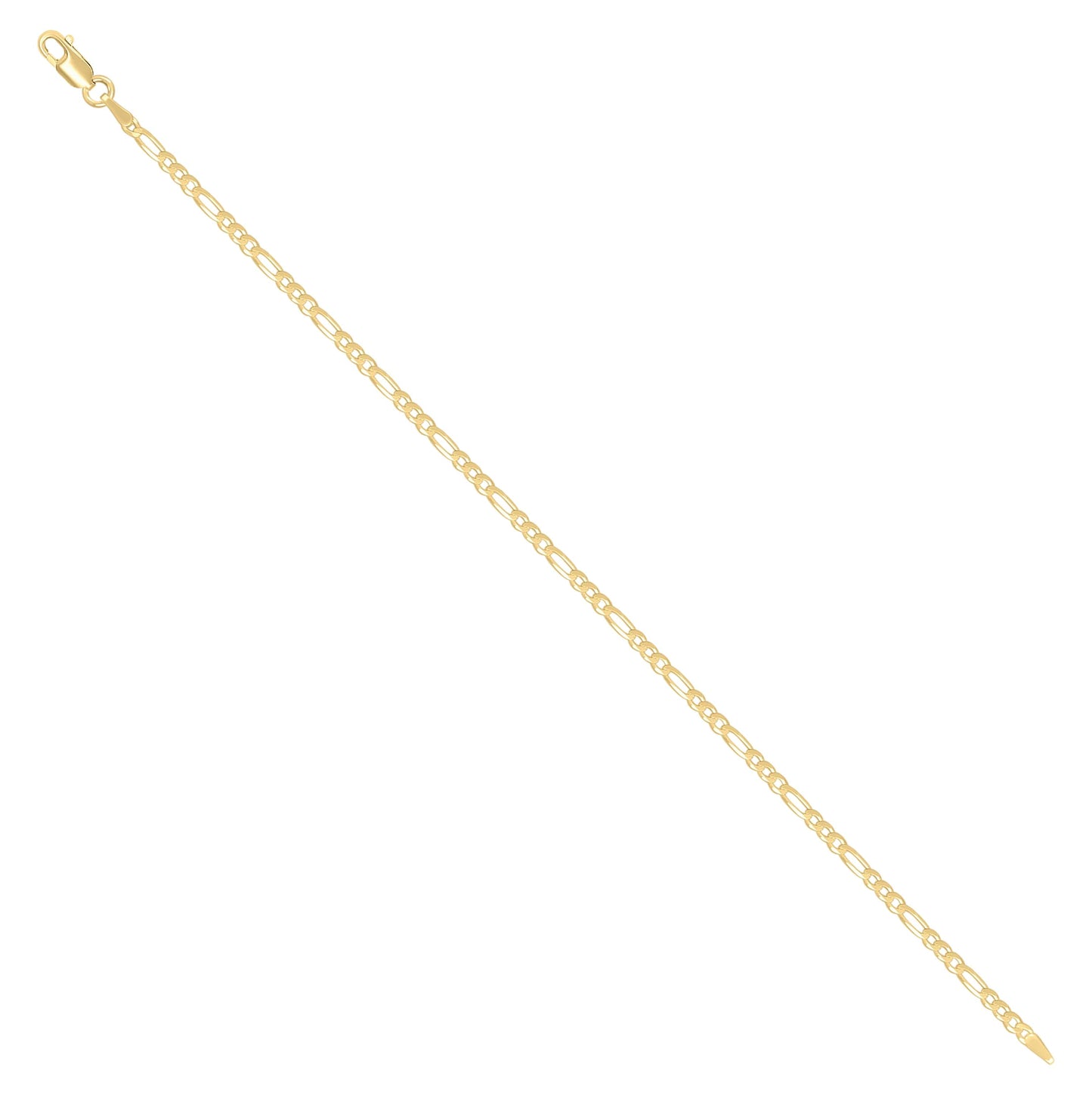 Sterling Silver Yellow-Tone Super Flat Figaro Chain