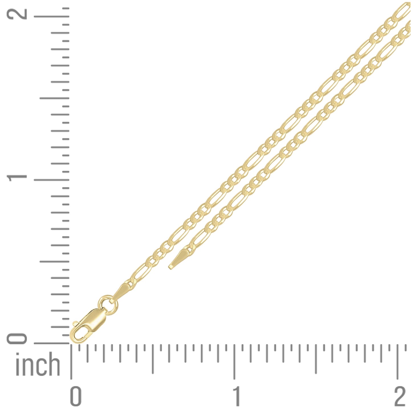 Sterling Silver Yellow-Tone Super Flat Figaro Chain