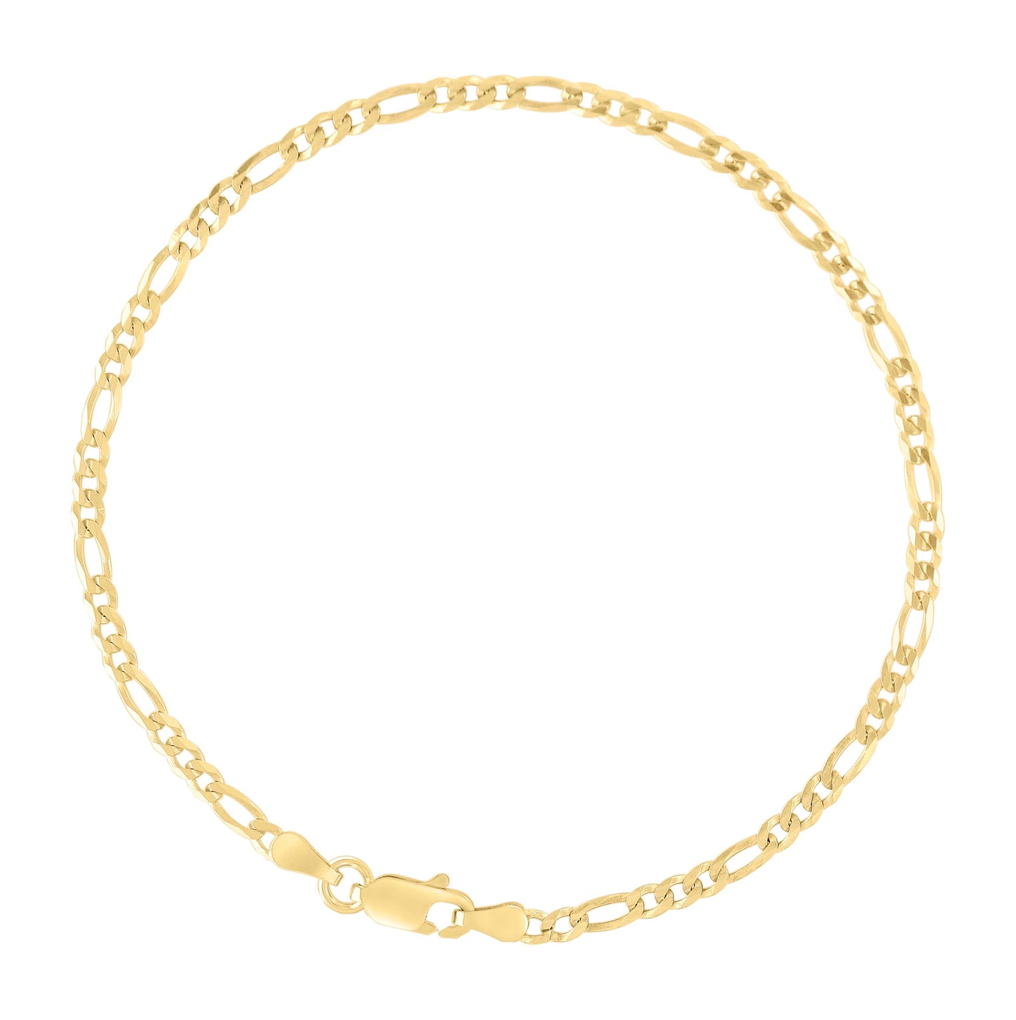 Sterling Silver Yellow-Tone Super Flat Figaro Chain