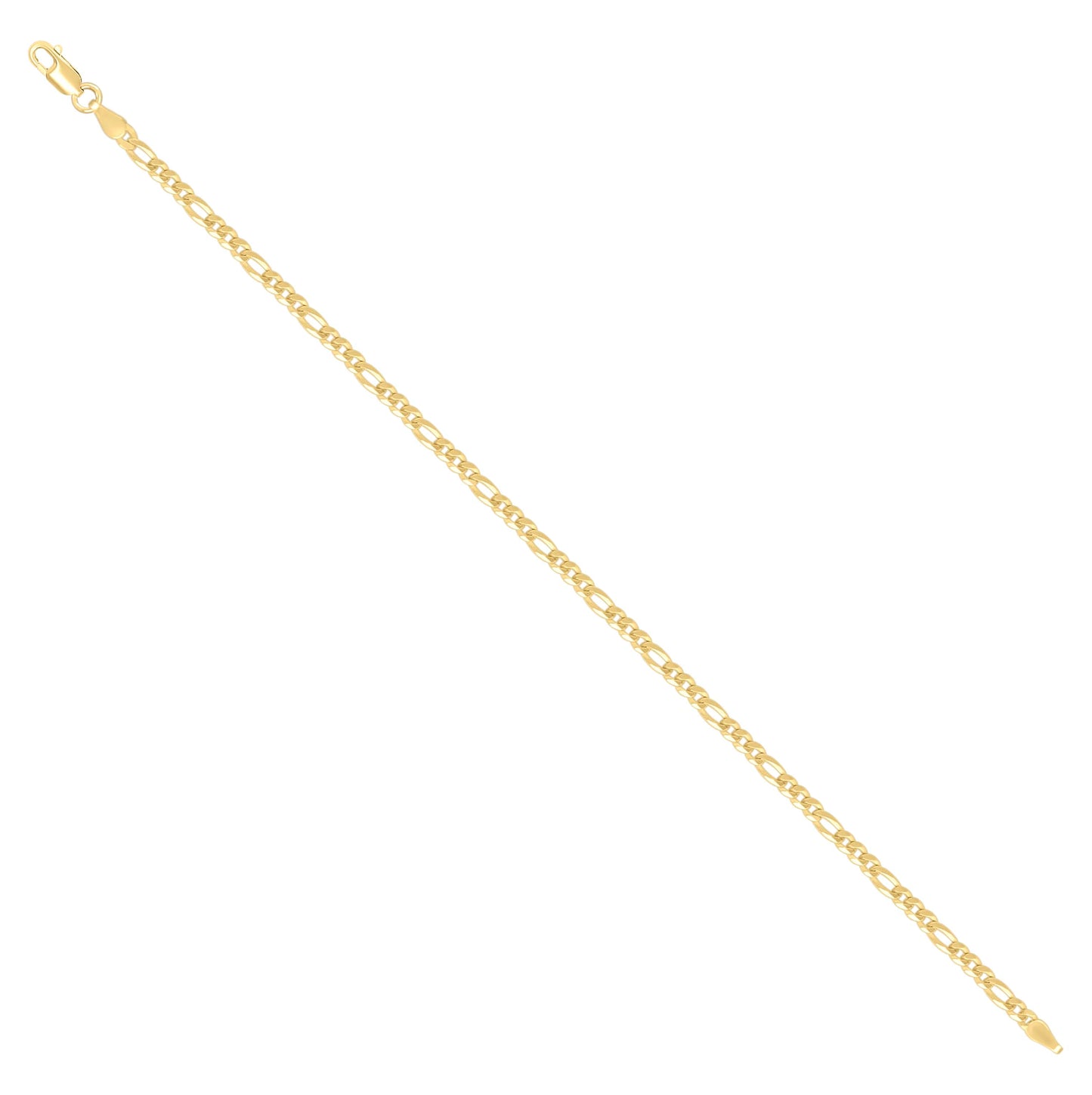 Sterling Silver Yellow-Tone Super Flat Figaro Chain