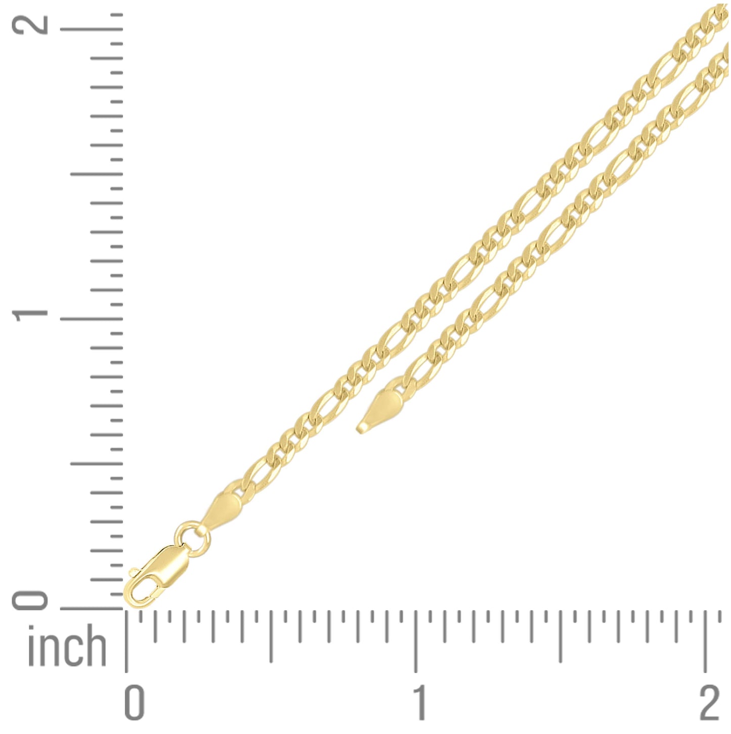 Sterling Silver Yellow-Tone Super Flat Figaro Chain