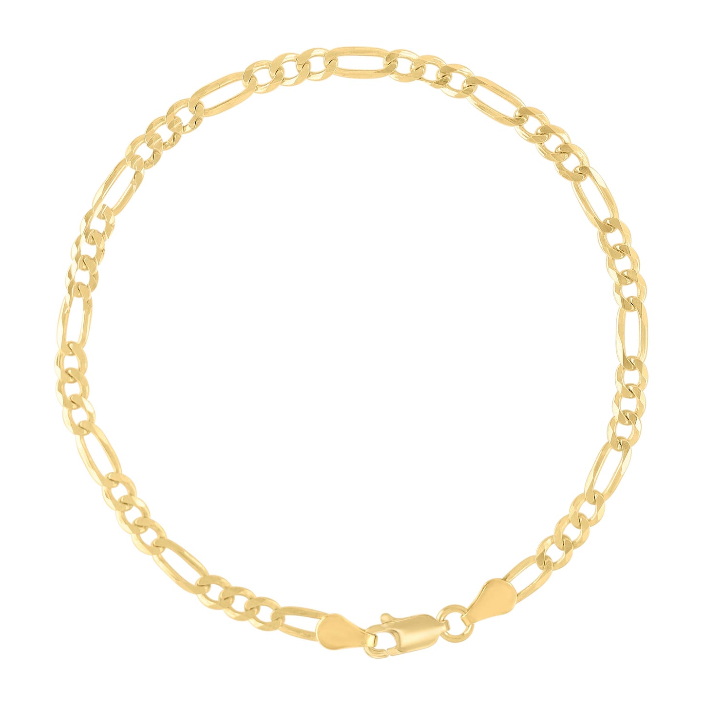Sterling Silver Yellow-Tone Super Flat Figaro Chain