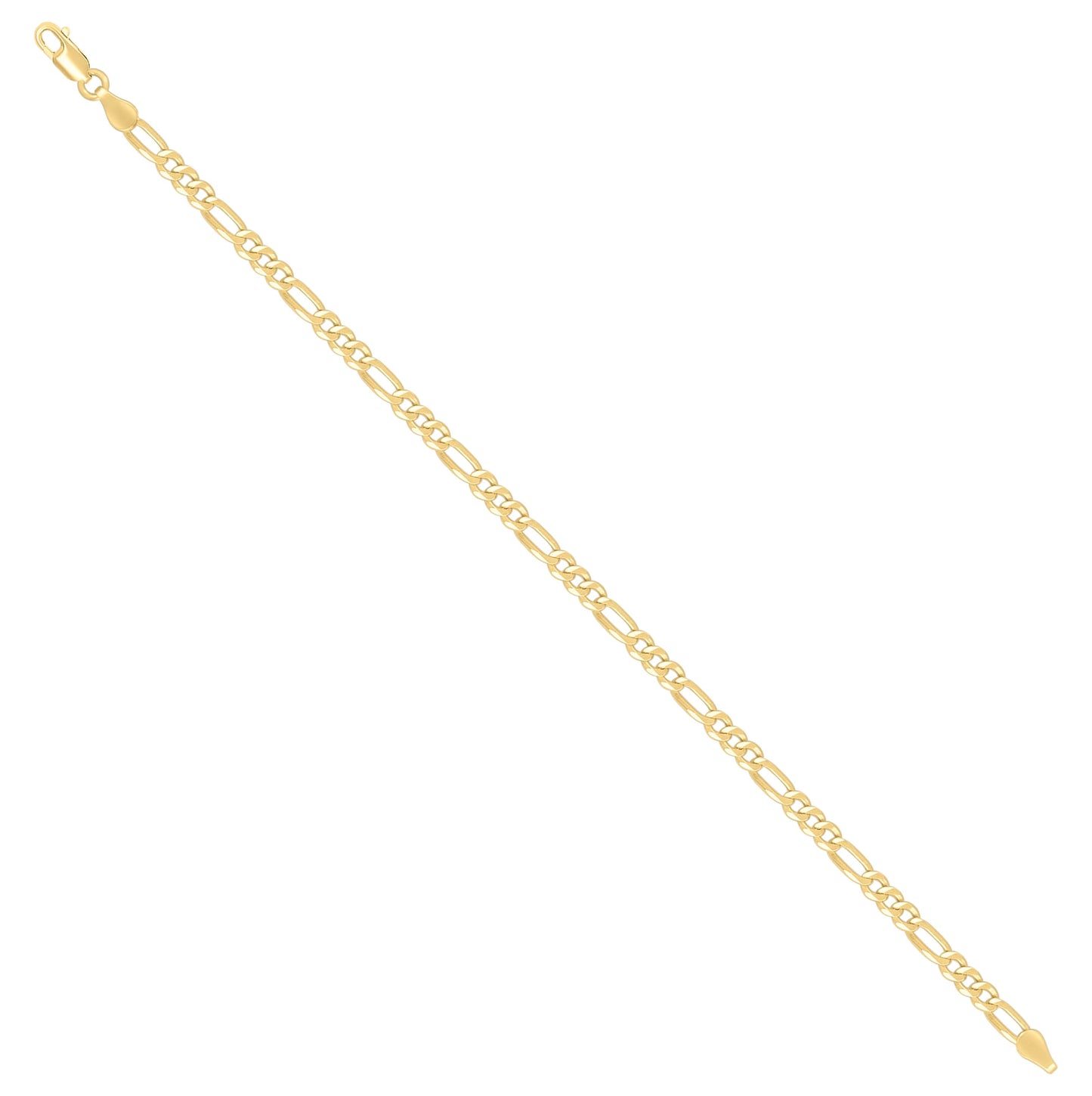 Sterling Silver Yellow-Tone Super Flat Figaro Chain