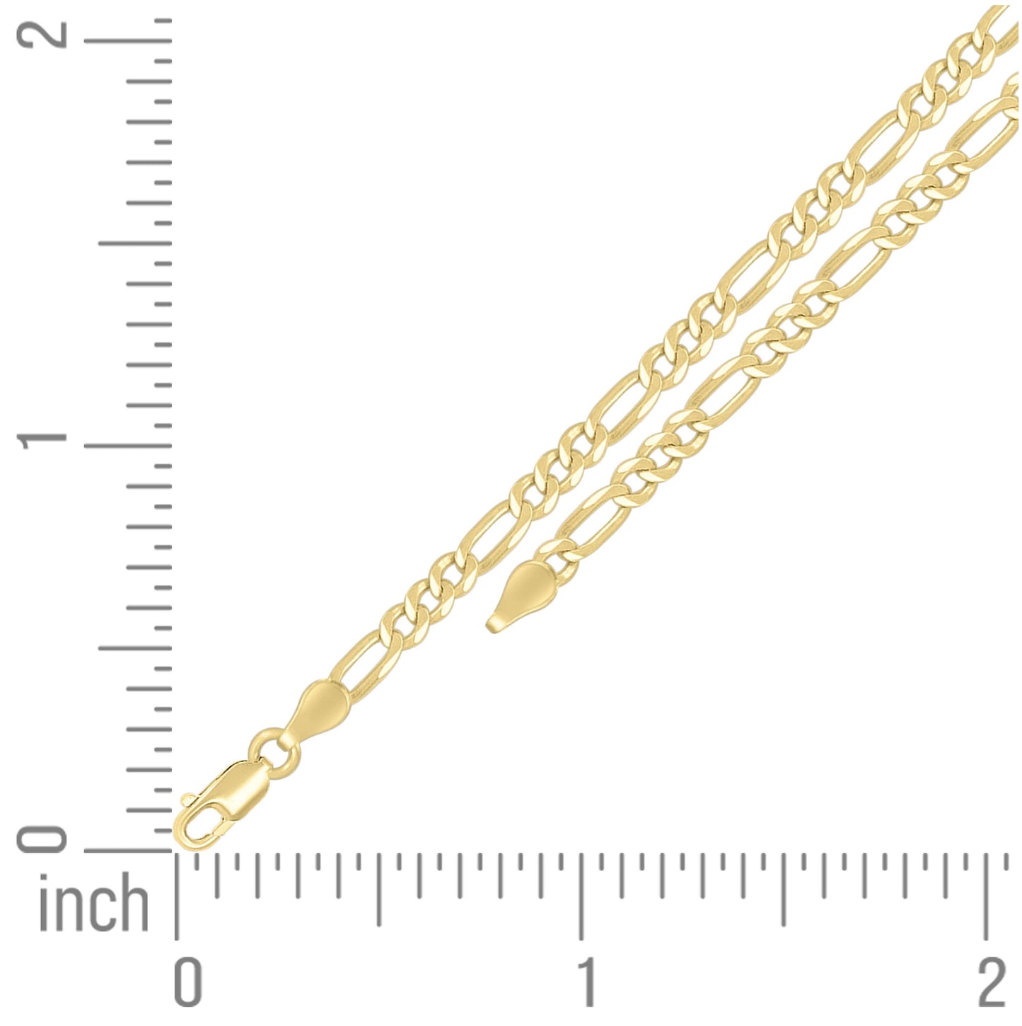 Sterling Silver Yellow-Tone Super Flat Figaro Chain