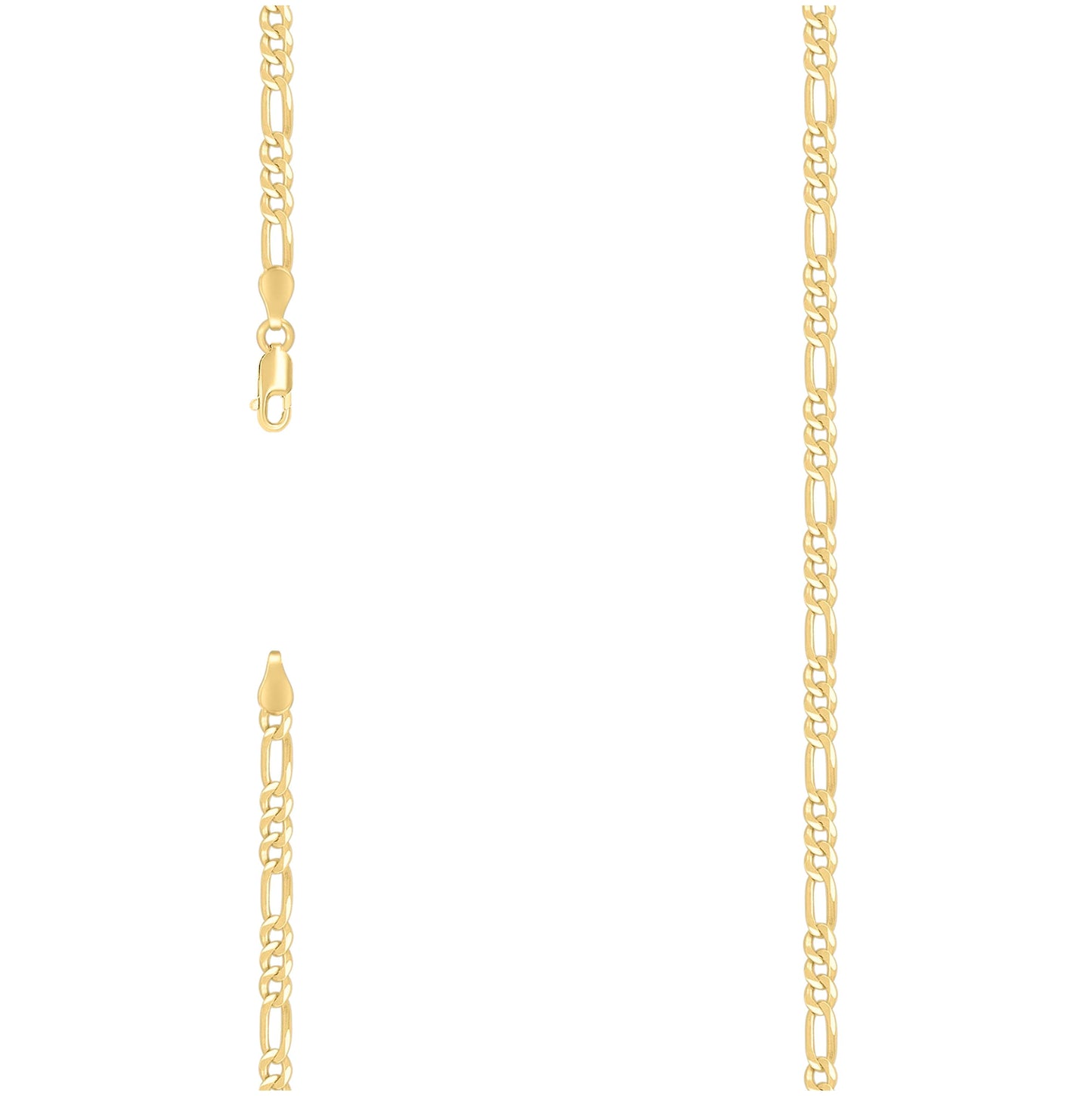 Sterling Silver Yellow-Tone Super Flat Figaro Chain