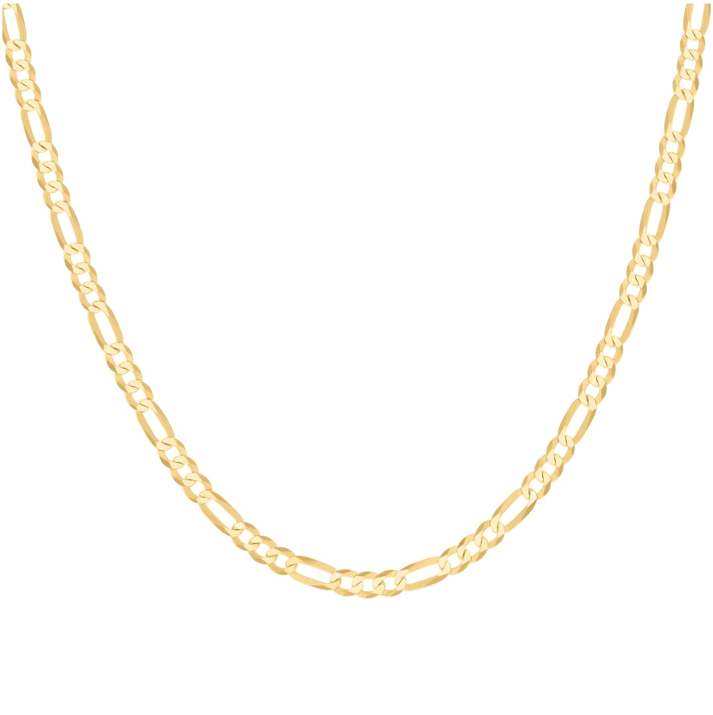 Sterling Silver Yellow-Tone Super Flat Figaro Chain