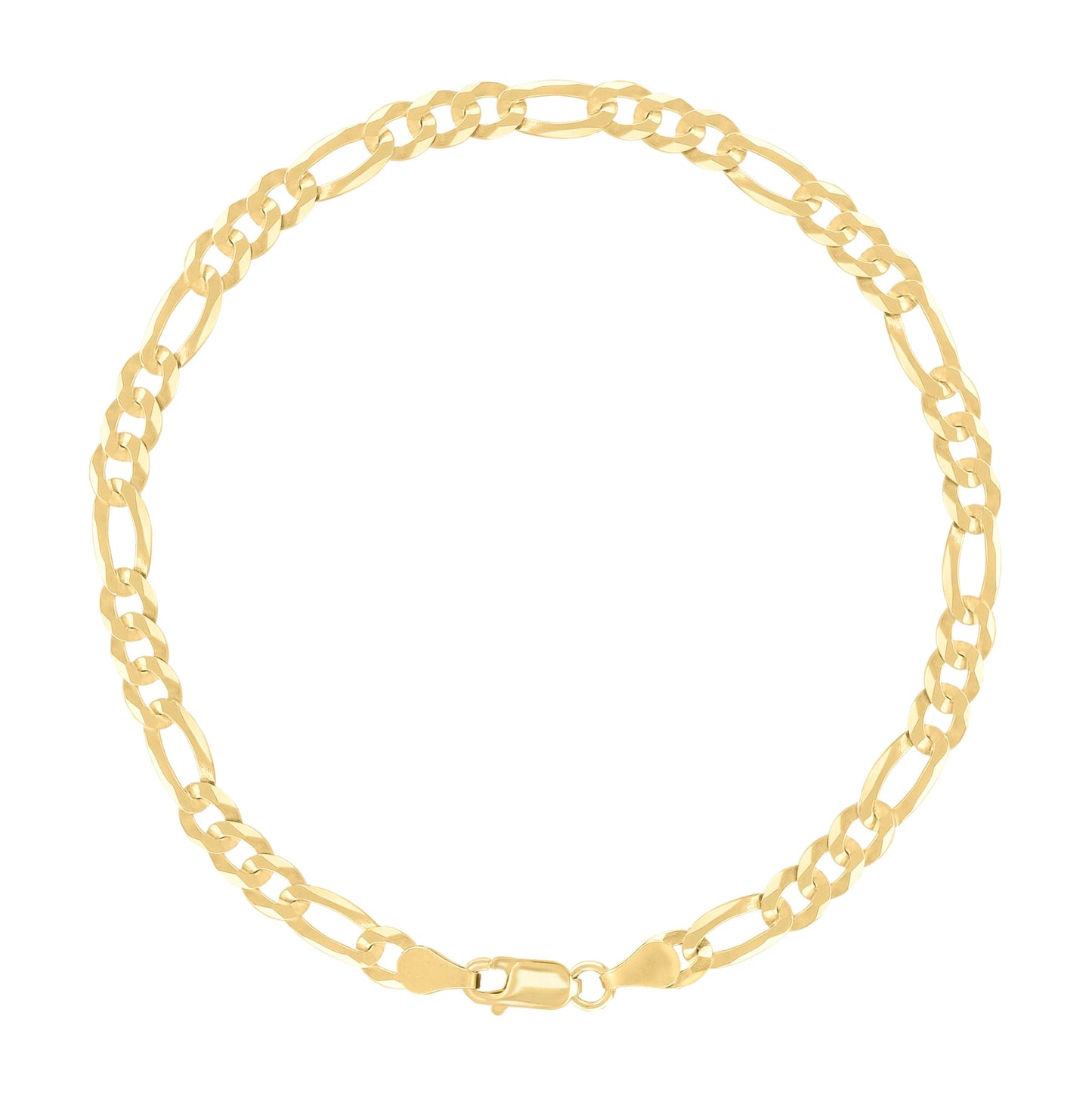 Sterling Silver Yellow-Tone Super Flat Figaro Chain