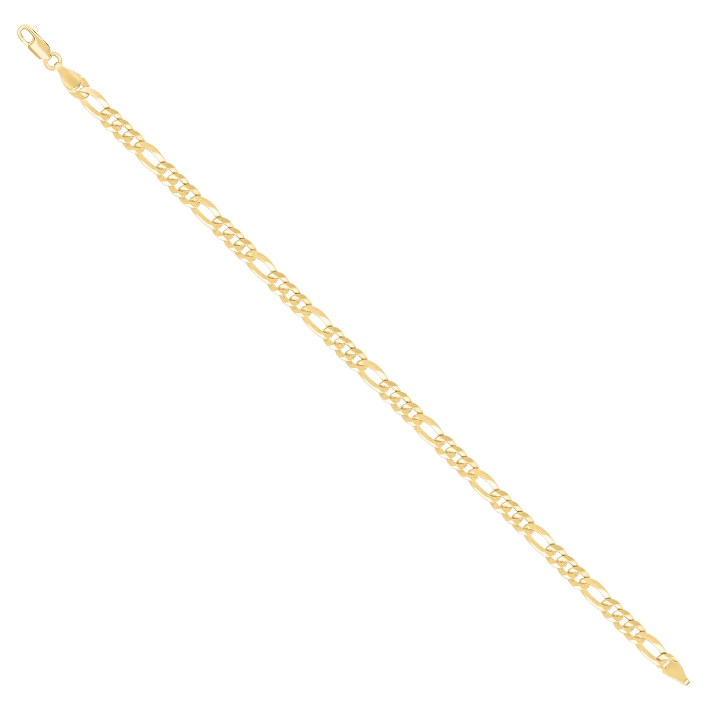 Sterling Silver Yellow-Tone Super Flat Figaro Chain