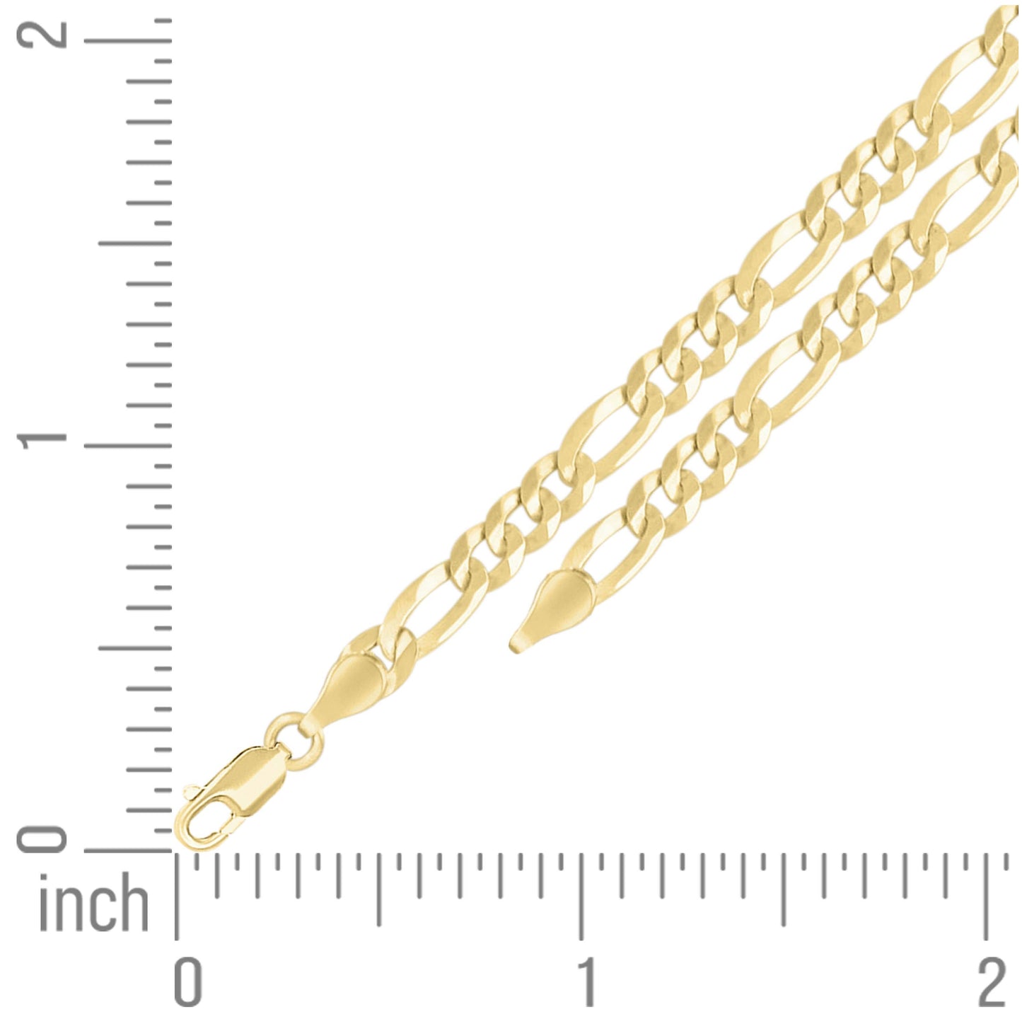 Sterling Silver Yellow-Tone Super Flat Figaro Chain