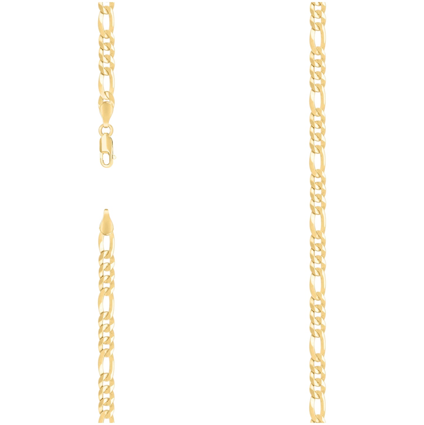 Sterling Silver Yellow-Tone Super Flat Figaro Chain