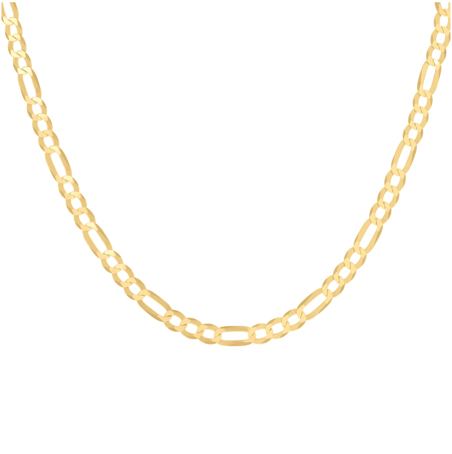 Sterling Silver Yellow-Tone Super Flat Figaro Chain