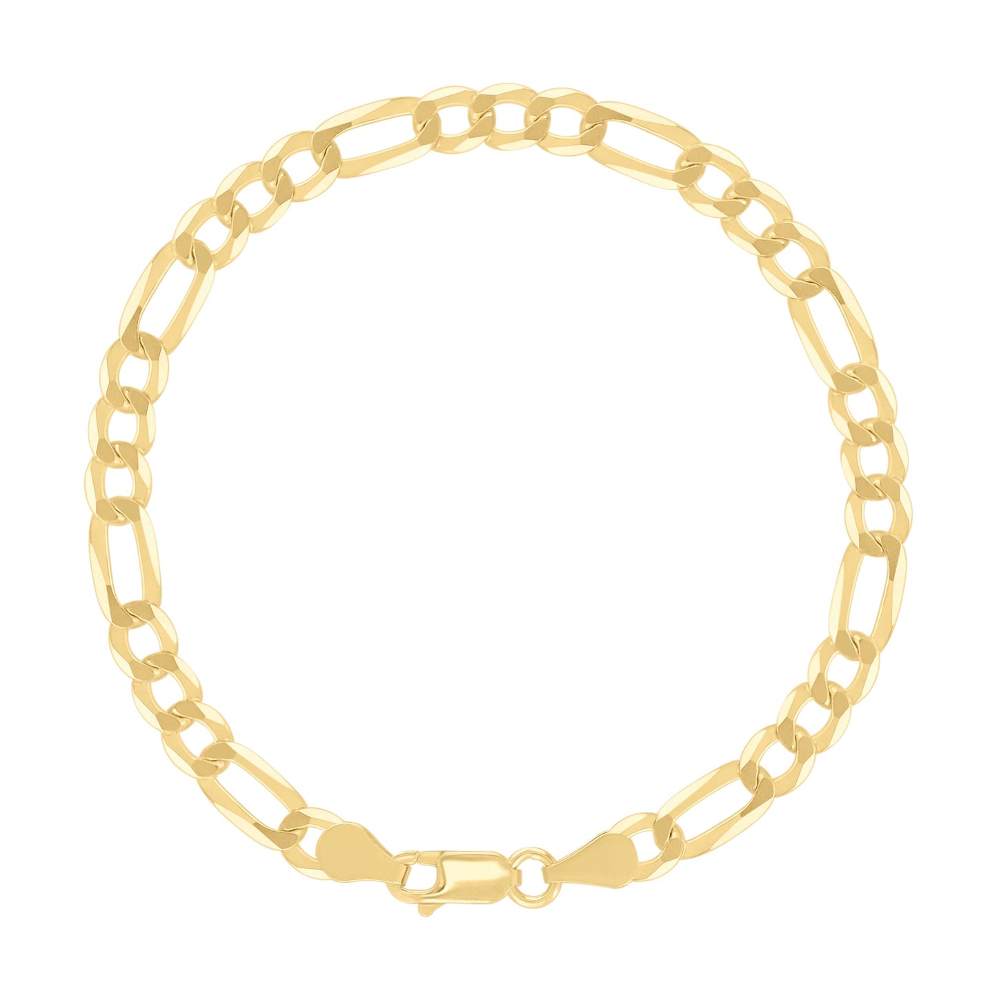 Sterling Silver Yellow-Tone Super Flat Figaro Chain