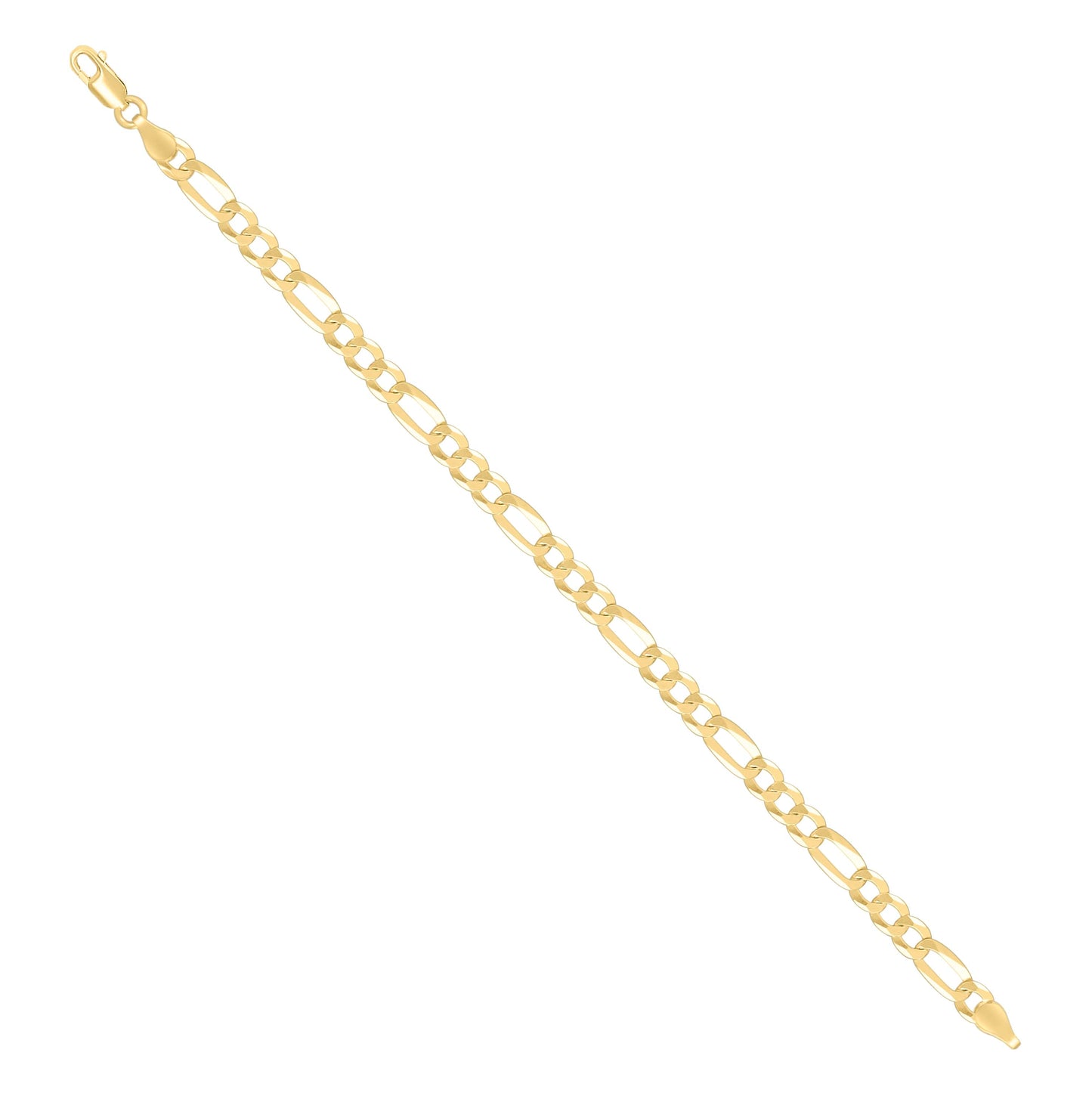 Sterling Silver Yellow-Tone Super Flat Figaro Chain
