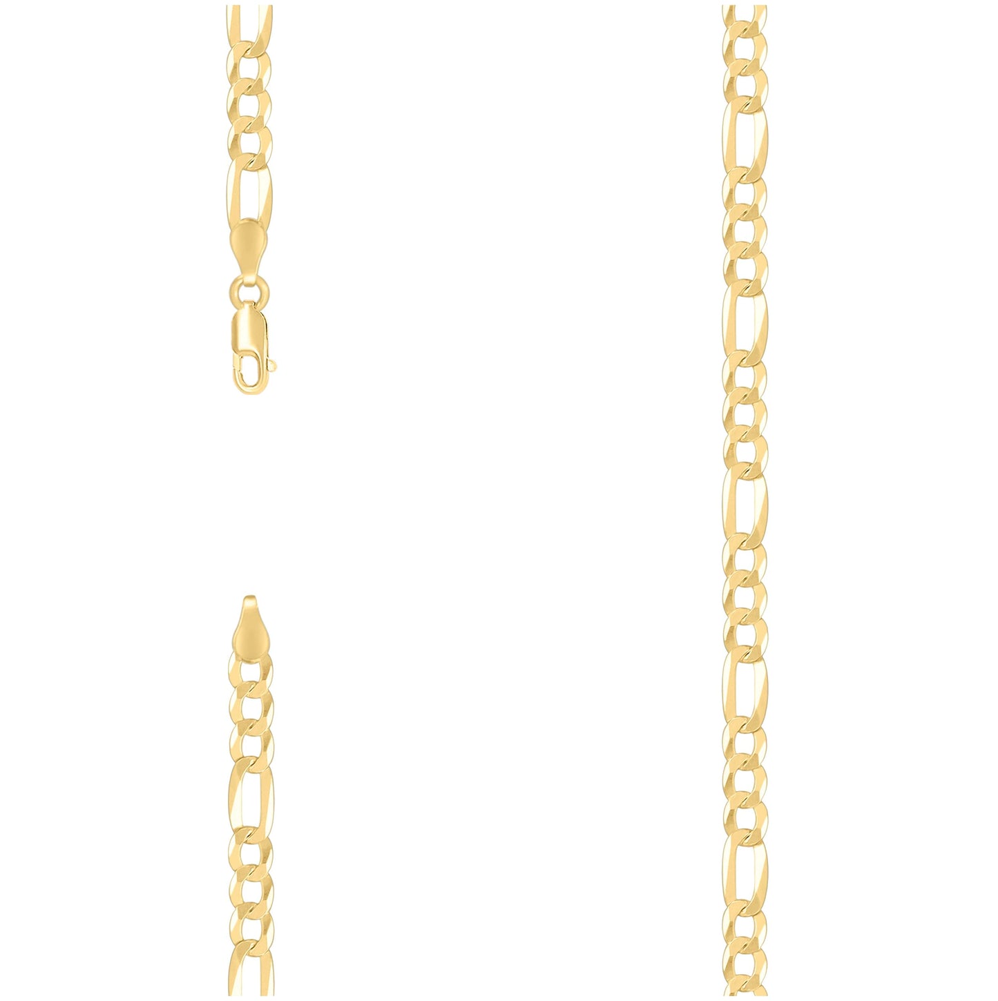 Sterling Silver Yellow-Tone Super Flat Figaro Chain
